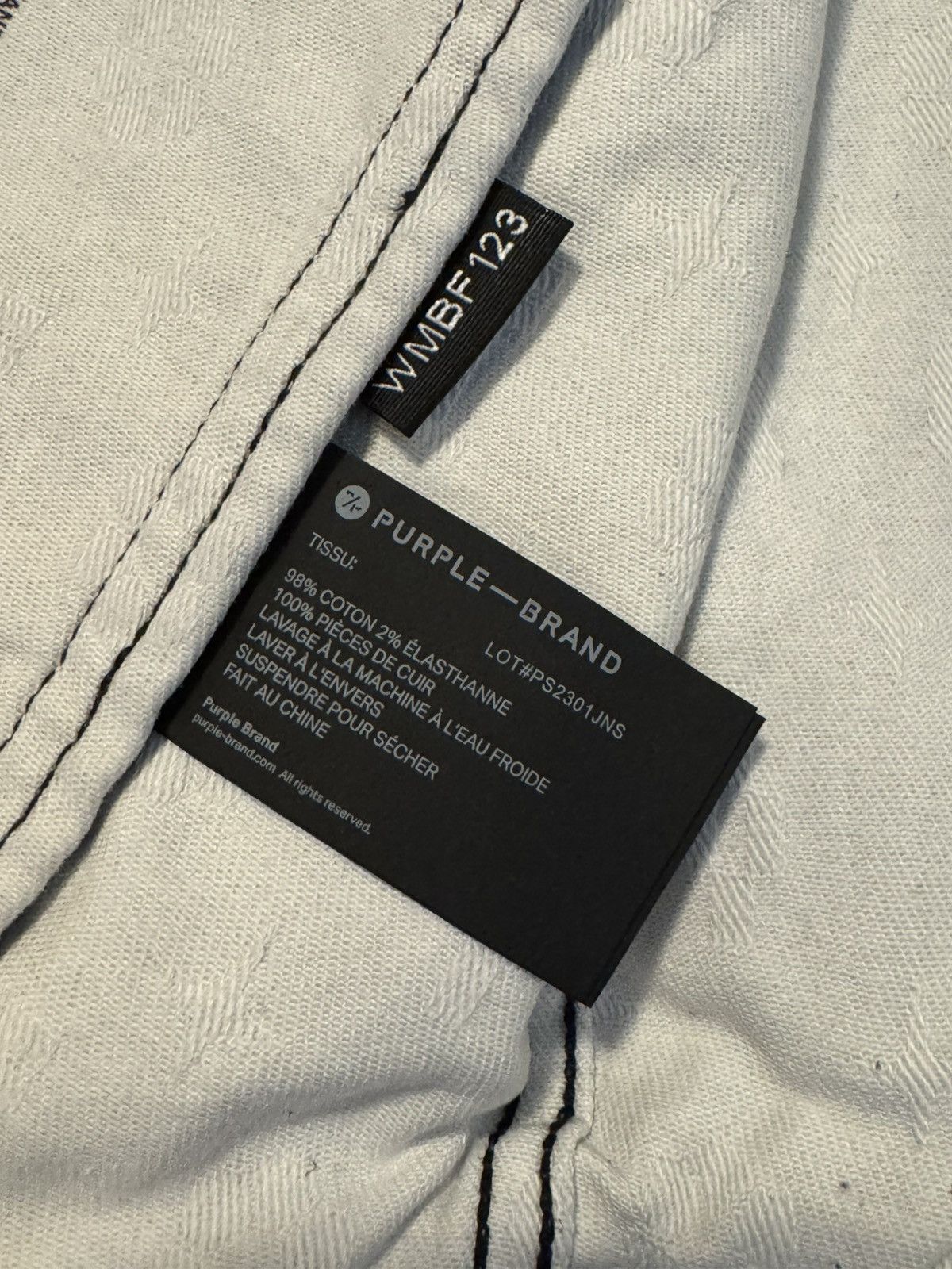 Purple Brand Purple Brand Black Denim White Monogram Flocked Jacket L Size US L / EU 52-54 / 3 - 11 Thumbnail