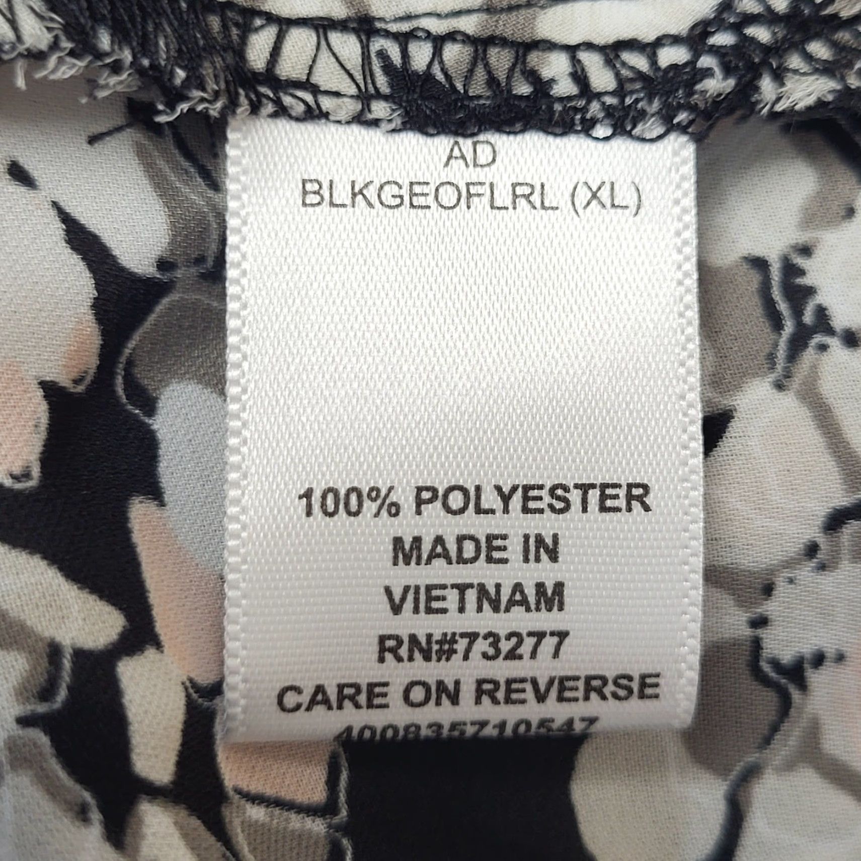Vintage VINTAGE ELLE Button-Down Shirt Women XL Floral Geometric Print Long Sleeve Black White Size XL / US 12-14 / IT 48-50 - 7 Thumbnail