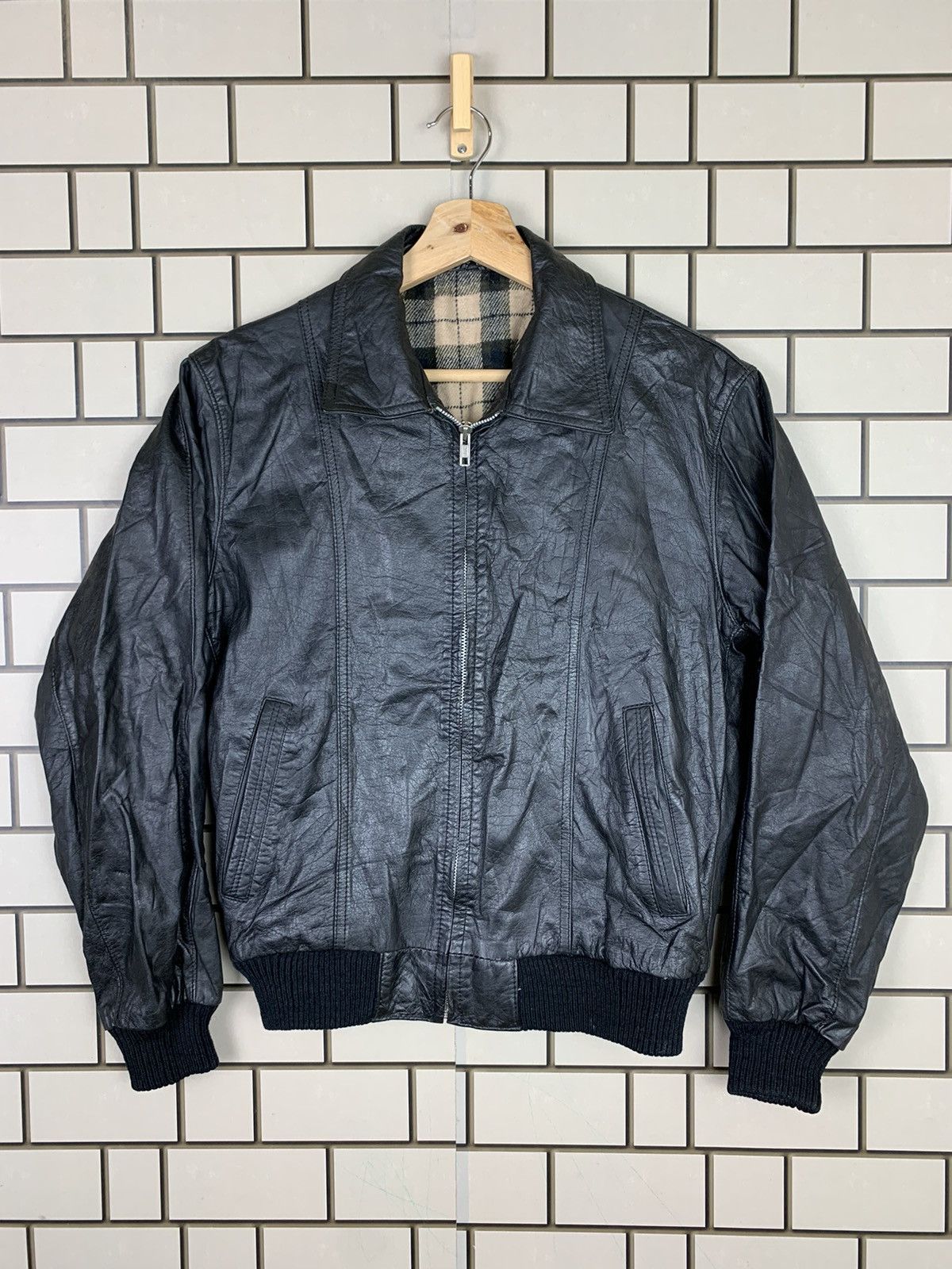 Japanese Brand Vintage Japanese Brand Leather Bomber Jacket Size US M / EU 48-50 / 2 - 1 Thumbnail