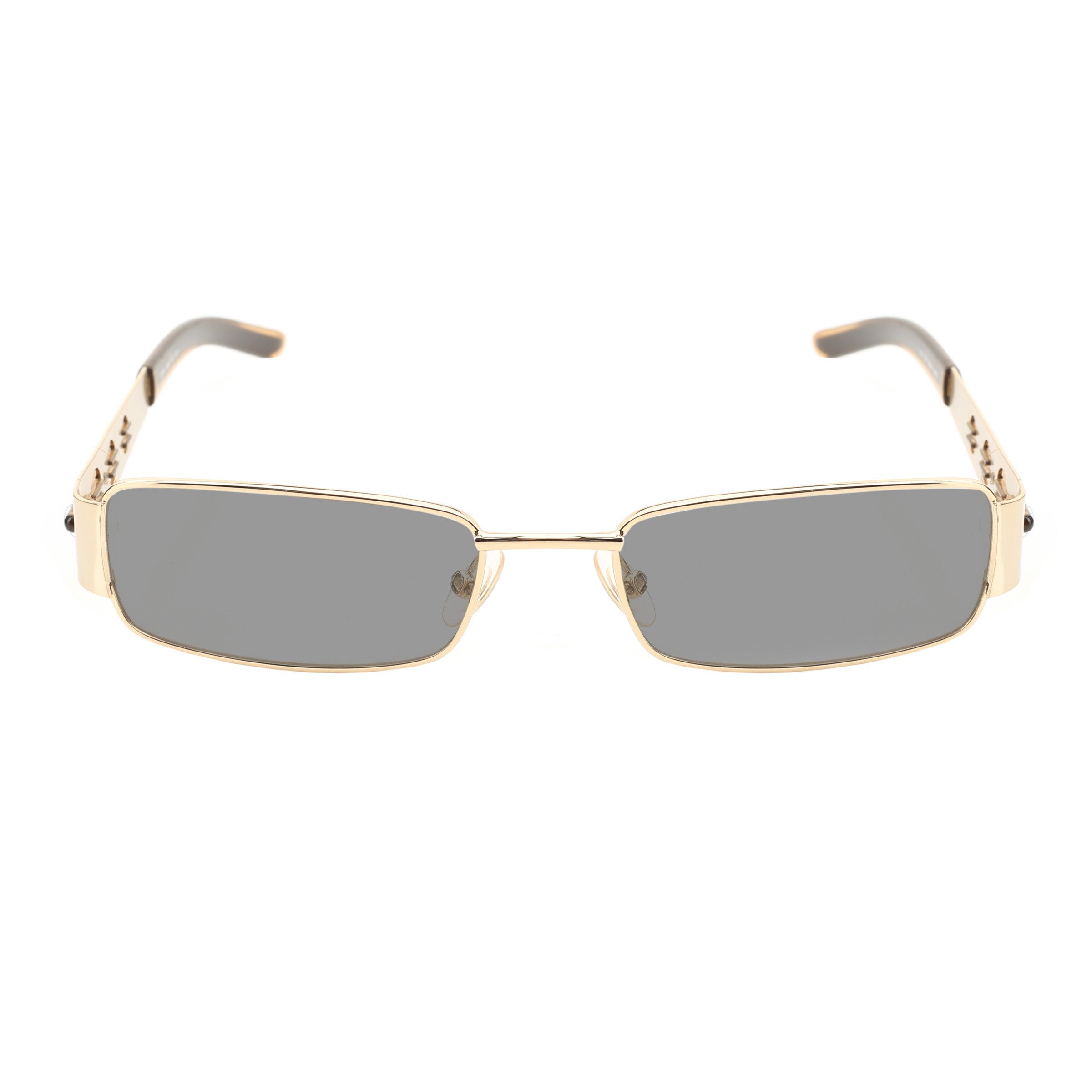 Diesel Diesel '00s Gold Perforated Rectangular Sunglasses Size ONE SIZE - 1 Thumbnail