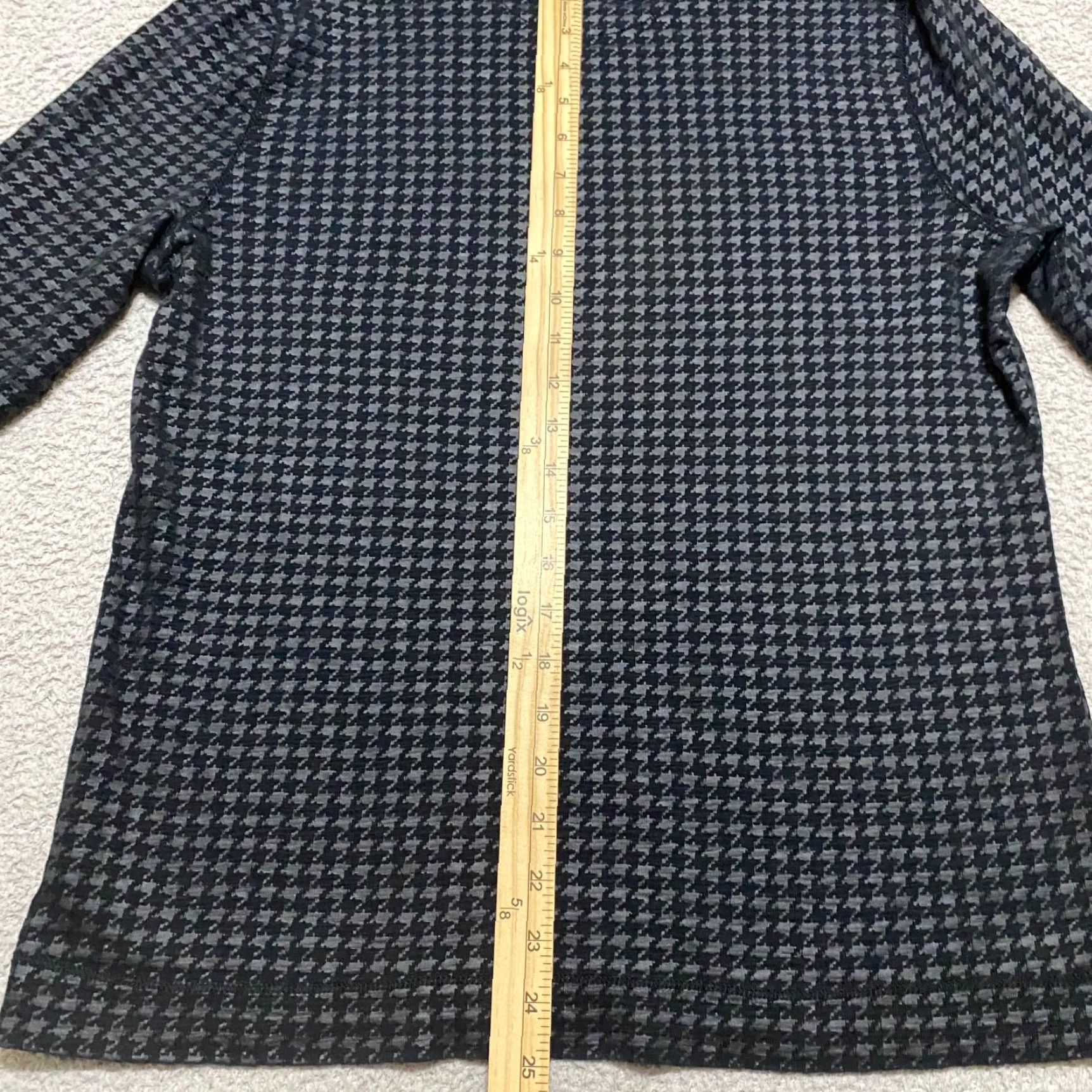 Ralph Lauren Ralph Lauren Womens XL Shirt Black Houndstooth Elbow Patches Pullover Plaid Crew Neck Long Sleeve Knit Button Blouse Classic Womens XL Black 90s Décor Size XL / US 12-14 / IT 48-50 - 5 Thumbnail