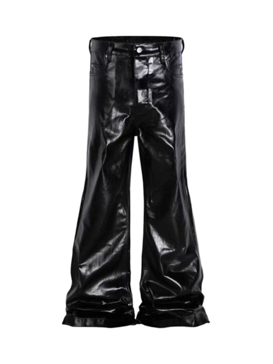 Japanese Brand × Jean High street style coated waxed glossy bootcut baggy jeans Size US 34 / EU 50 - 5 Thumbnail