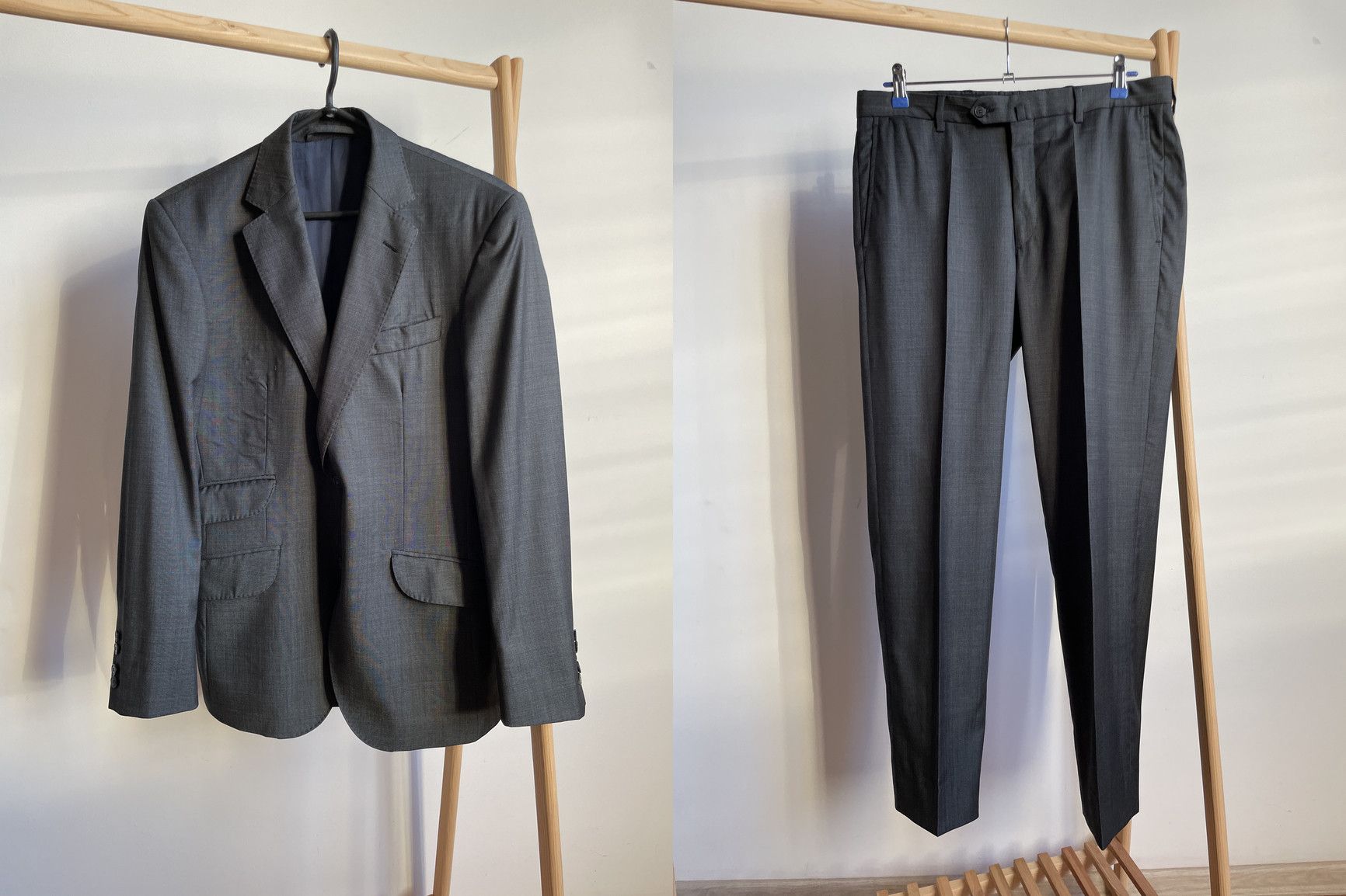 Hackett Hackett Pinhead Charcoal Gray Wool Suit Size EUR48R/UK/US38R Size 38R - 1 Thumbnail