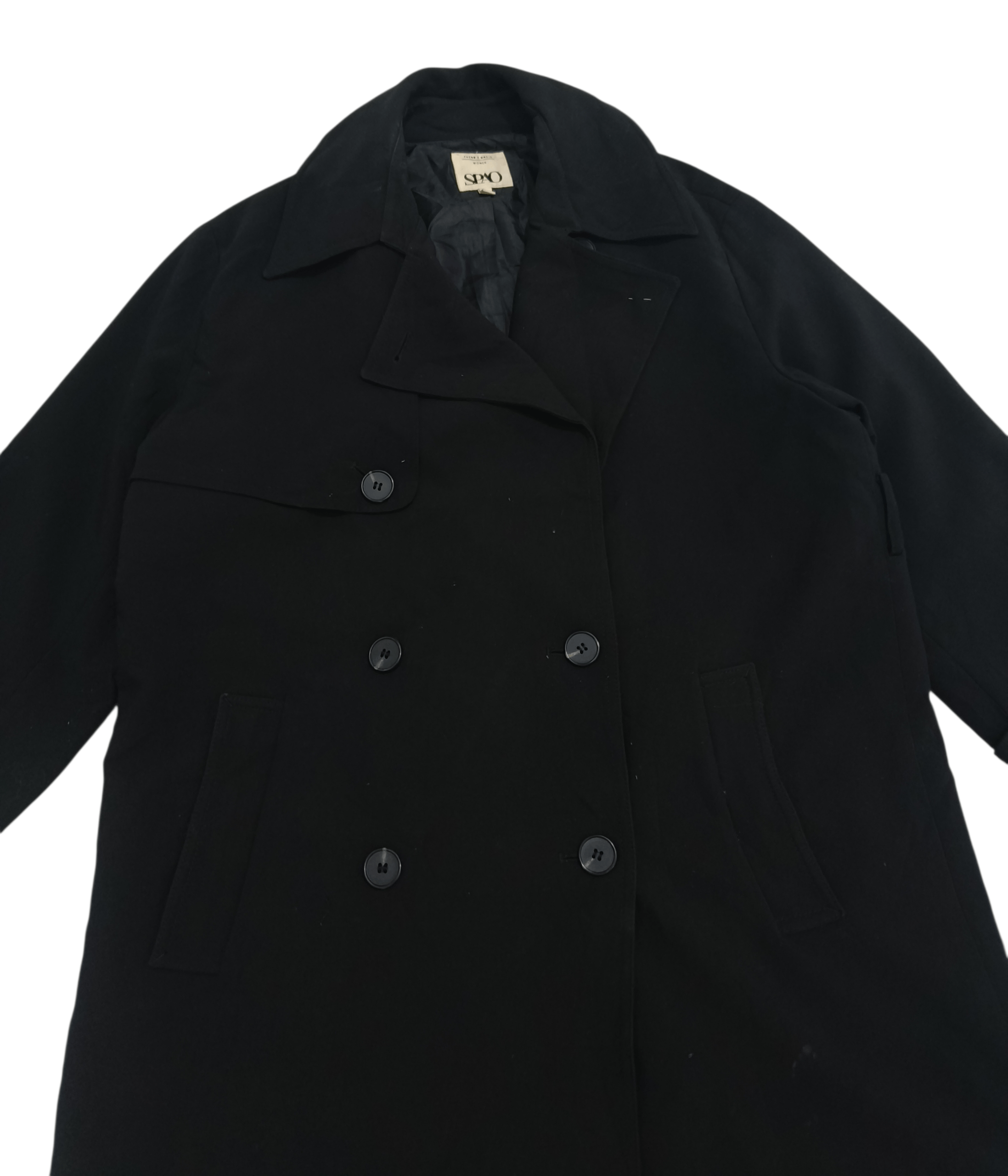 Other SPAO Women's Black Korean Trench Coat / Spy Coat Size M / US 6-8 / IT 42-44 - 3 Thumbnail