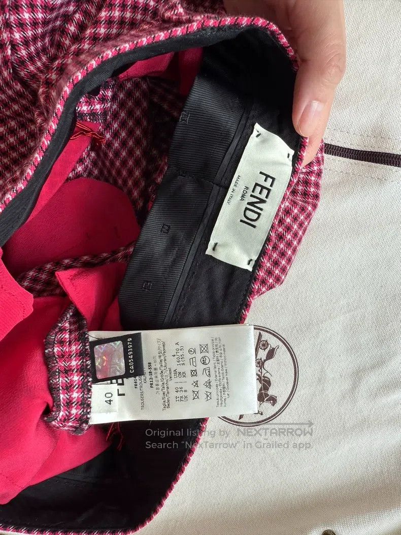 Fendi Fendi High-Waisted Pants, Wool Fabric with Back Letter Log Size 26" / US 2 / IT 38 - 9 Thumbnail