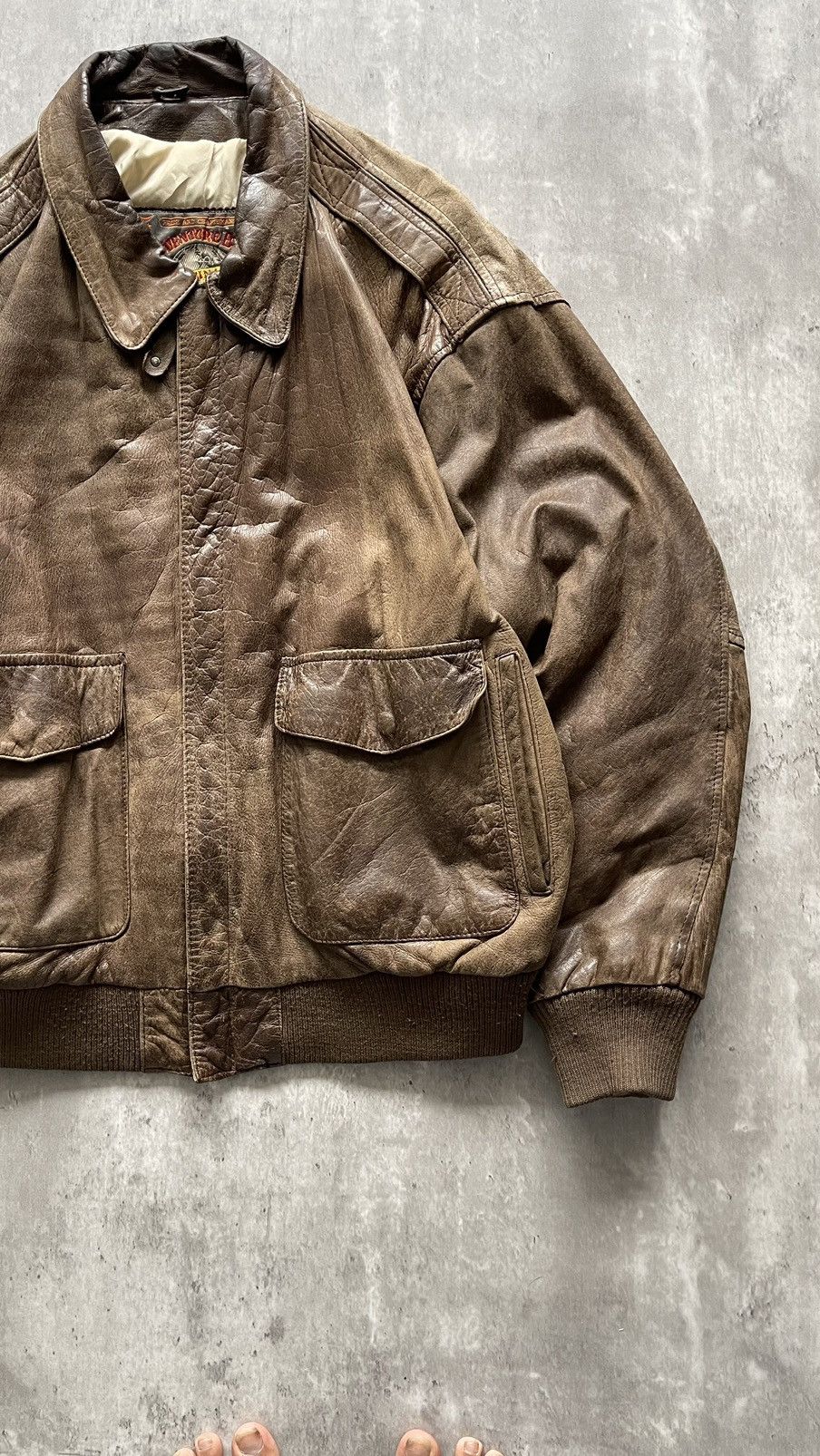 Avirex × Japanese Brand × Vintage VINTAGE FADED BROWN FLIGHT LEATHER JACKET Size US L / EU 52-54 / 3 - 2 Thumbnail