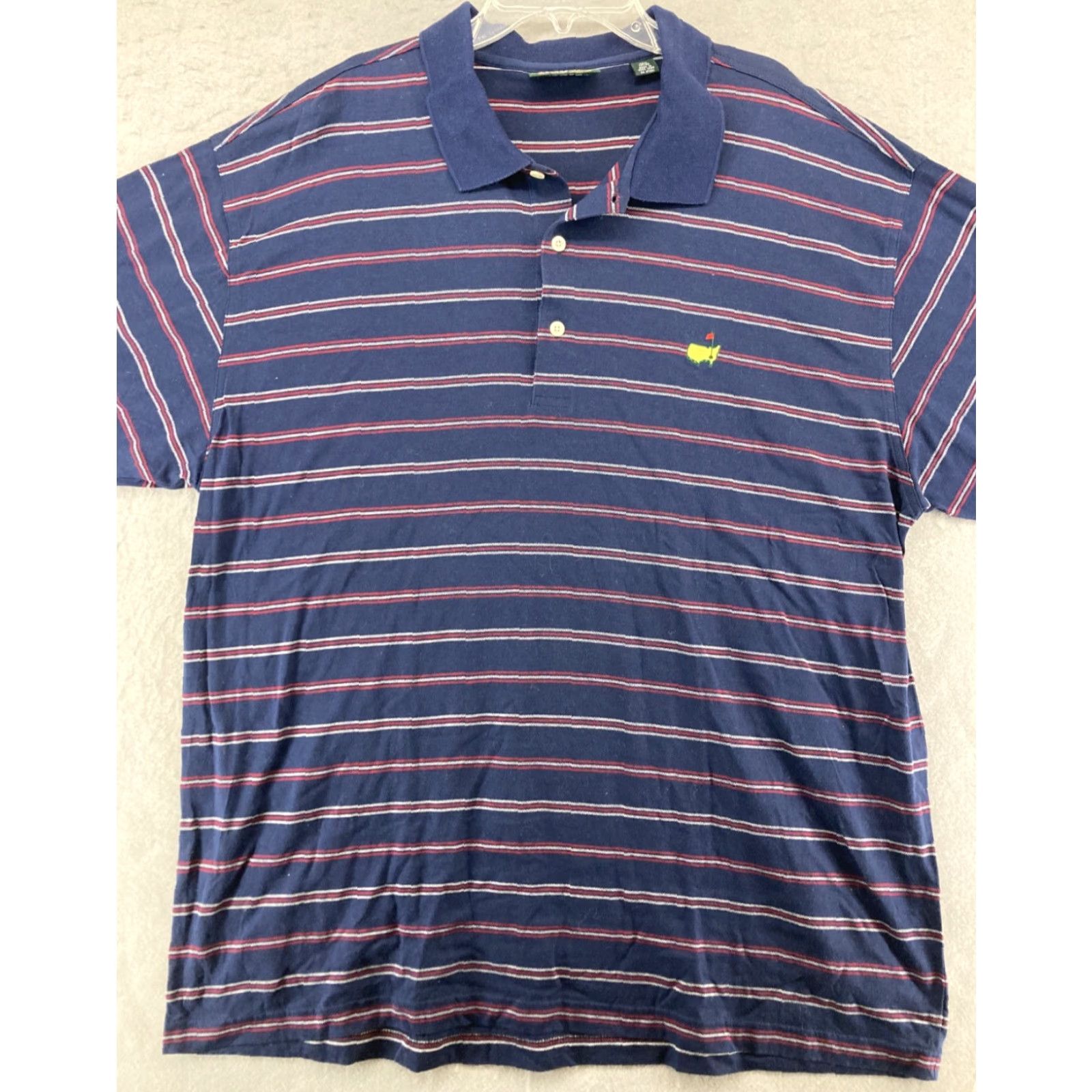 Vintage Masters Collection Men's XL Blue Striped Golf Polo Shirt, 90s Retro Classic Casual Activewear Size US XL / EU 56 / 4 - 2 Thumbnail