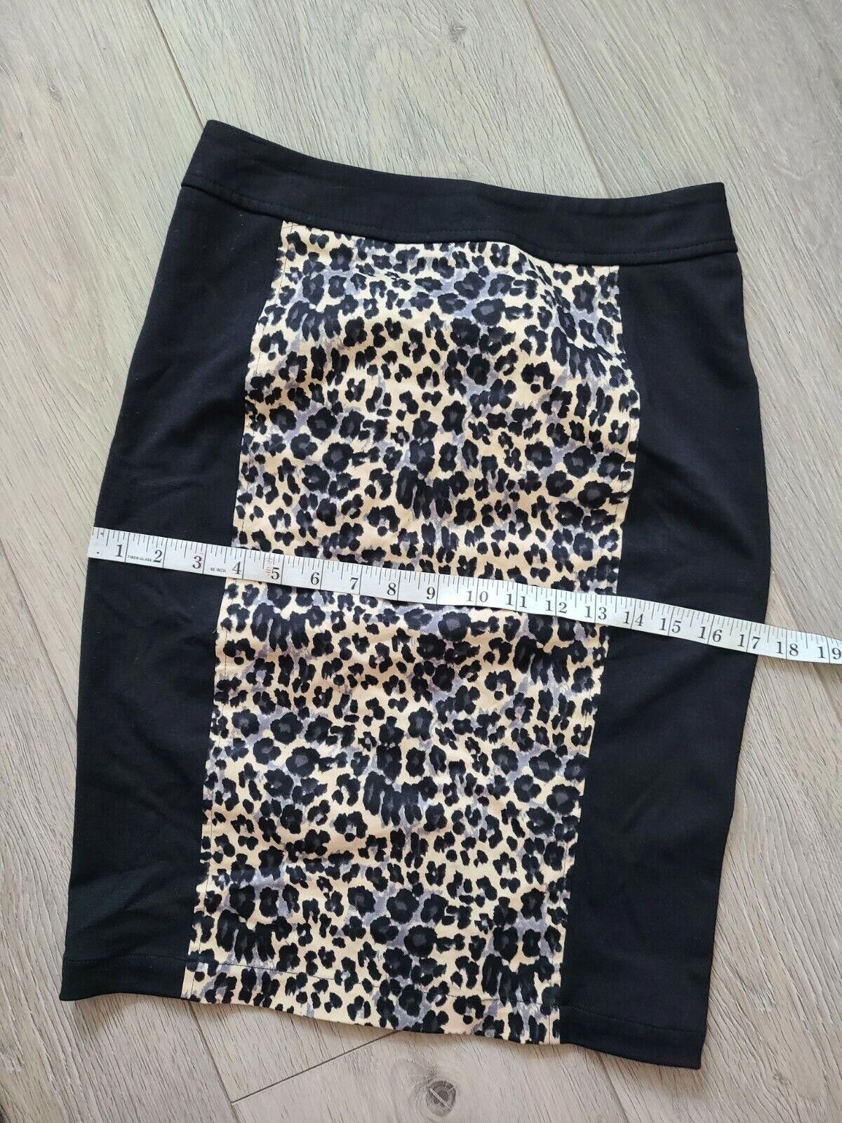 Designer 41 Hawthorn Skirt Pencil Leopard Stretch Straight Career Size 26" / US 2 / IT 38 - 6 Thumbnail