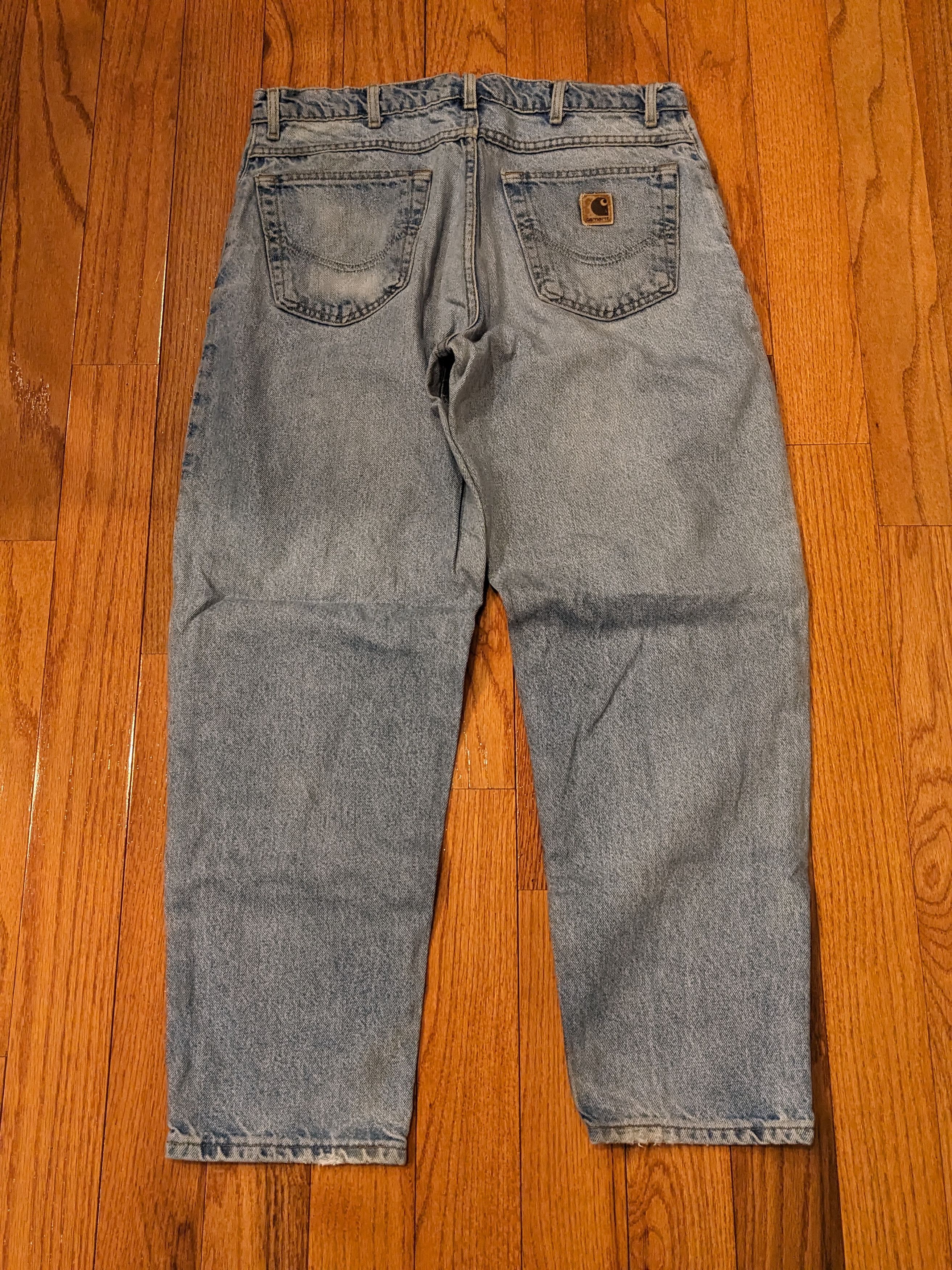 Carhartt × Vintage Vintage Y2K Carhartt 35 x 30 Blue Denim Jeans Size US 35 - 1 Thumbnail