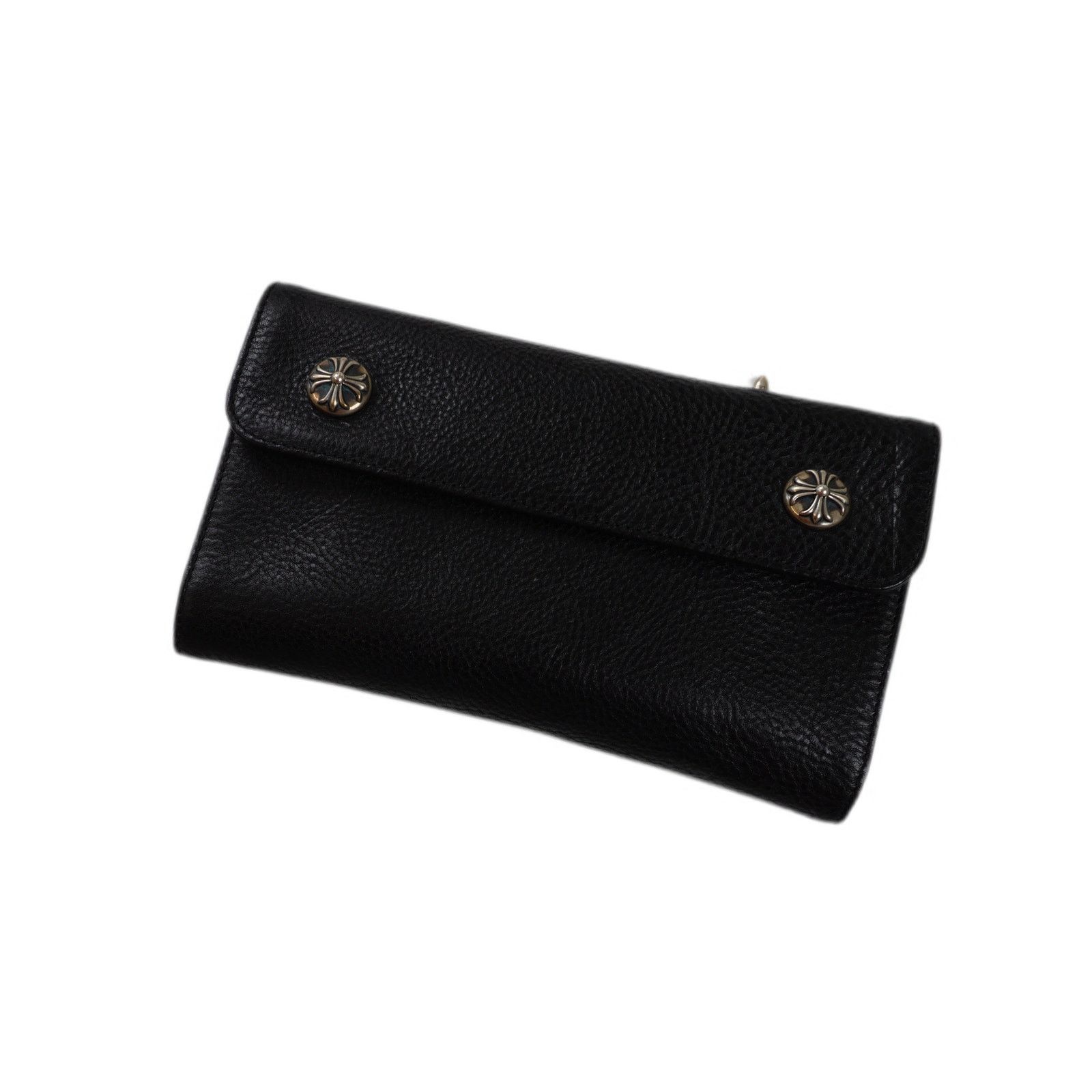 Chrome Hearts Grained Calfskin Dagger Long Wallet Black Size ONE SIZE - 1 Thumbnail