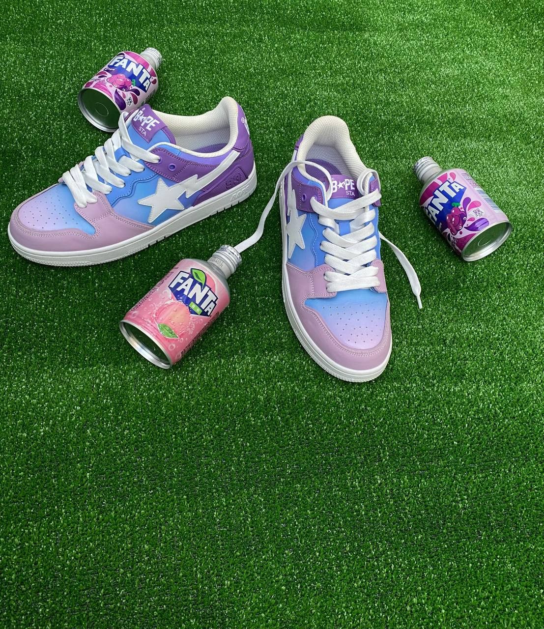 Bape Bape A Bathing Ape SK8 Sneakers Purple/Light Blue Bape Sta Size US 9 / EU 42 - 4 Thumbnail