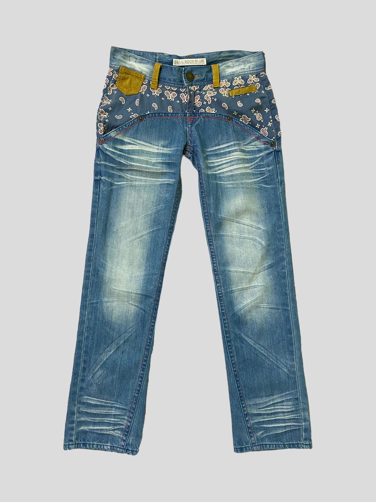 Designer × Japanese Brand × Vintage Vintage Blue Moon Blue Patches Low Rise Denim Size US 30 / EU 46 - 2 Thumbnail