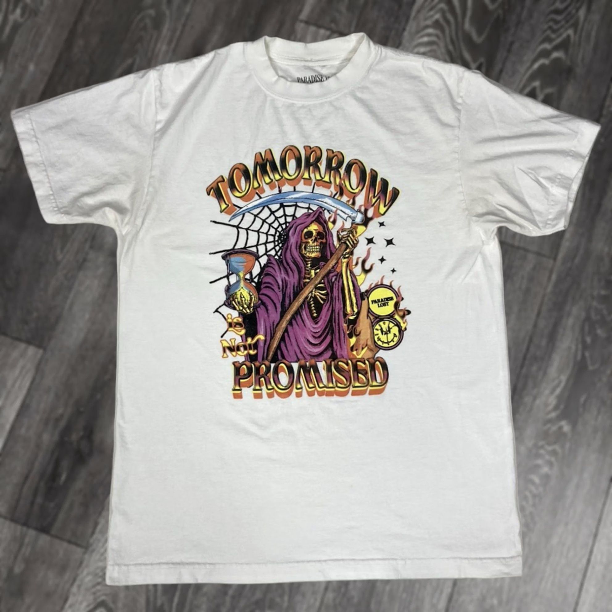 Paradise Paradise Lost T-Shirt Men Medium Short Sleeve Graphic Print Crew Neck White Cotton Logo All Seasons Fall Spring Summer Winter Size US M / EU 48-50 / 2 - 1 Thumbnail