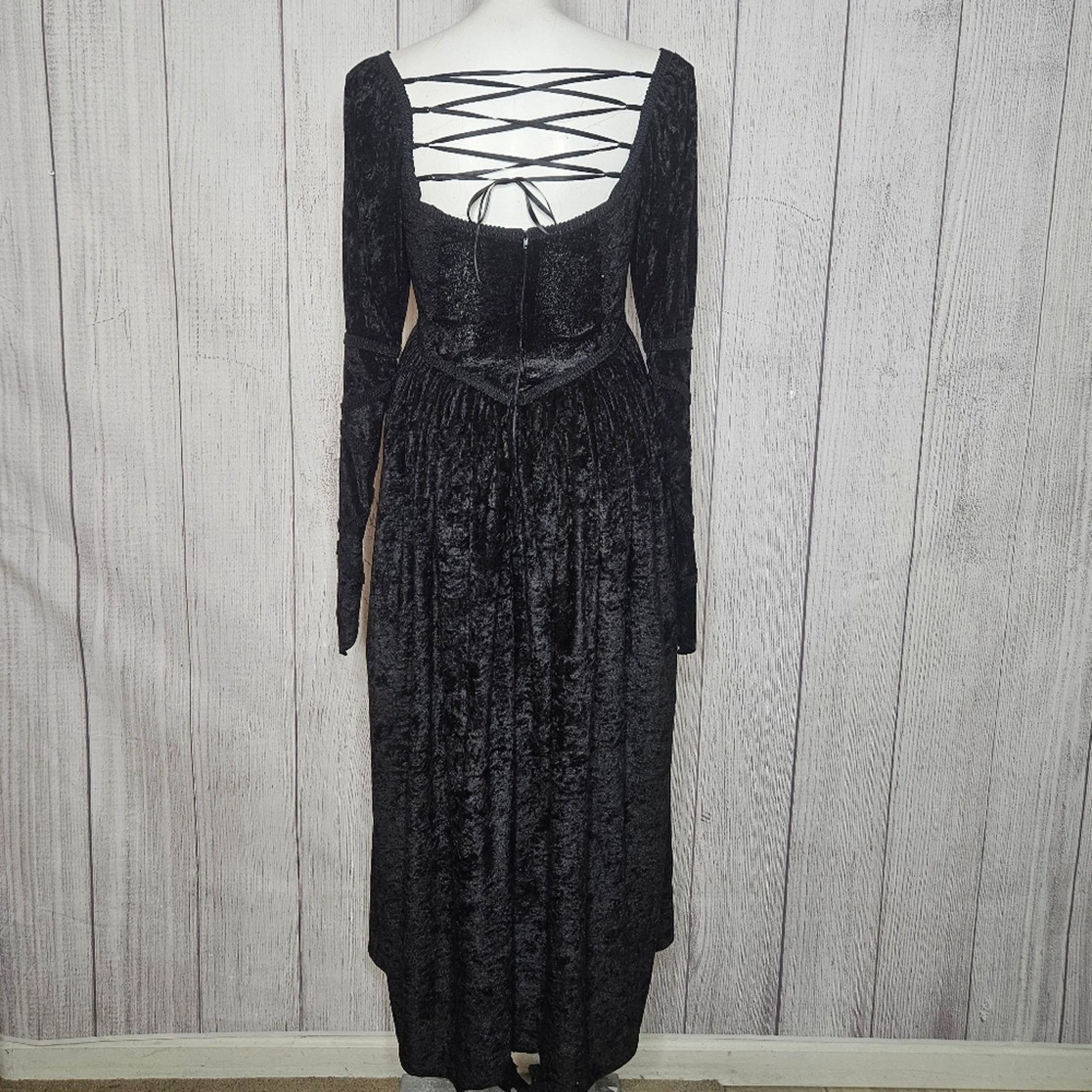 Vintage Begotten by Dilek Atasu Velvet Corset Victorian Maxi Dress Size L / US 10 / IT 46 - 6 Thumbnail