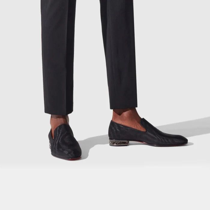 Christian Louboutin o1s1wg111224 Dandyrocks Flat Moire in Black Size US 12 / EU 45 - 6 Thumbnail