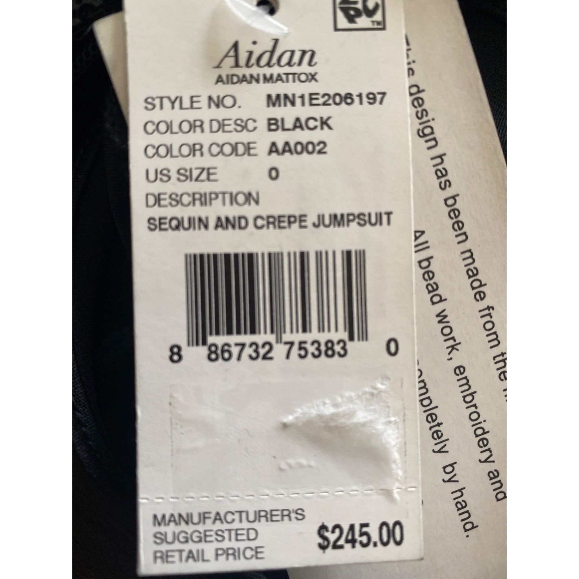 Aidan by Aidan Mattox Sequin-Embellished Wrap Jumpsuit