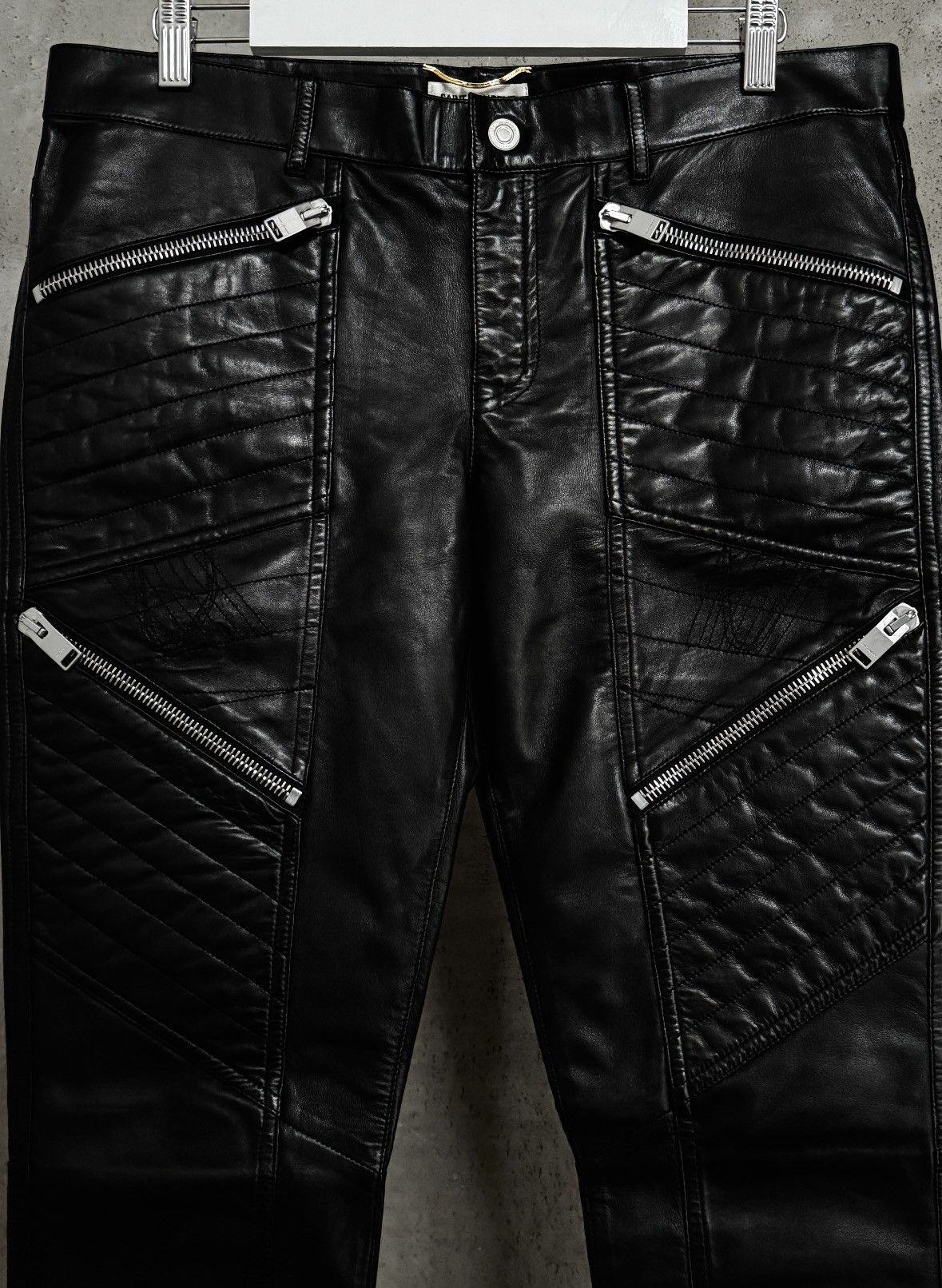Saint Laurent Paris Saint Laurent Multi-Zip Quilted Biker Pants AW13 Size US 32 / EU 48 - 4 Thumbnail