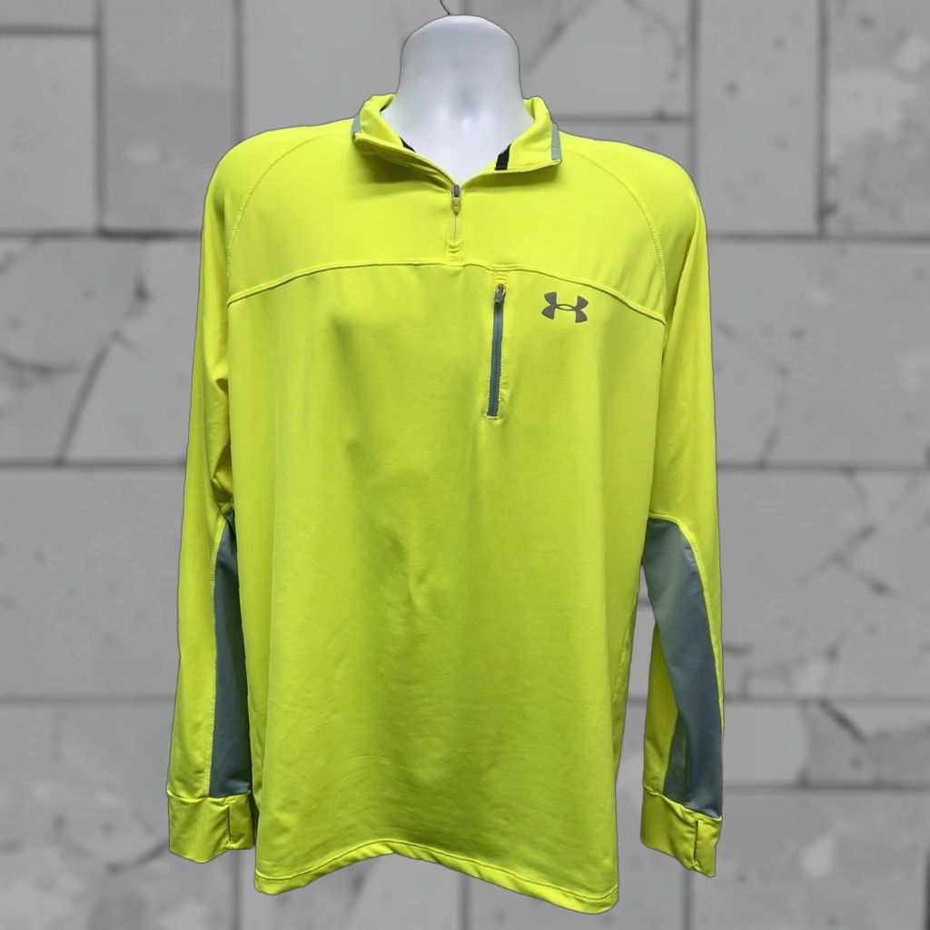 Under Armour Under Armour Run Regular Neon Yellow/Grey Half Zip Pullover Sweatshirt Mens L Gray Size US L / EU 52-54 / 3 - 1 Thumbnail