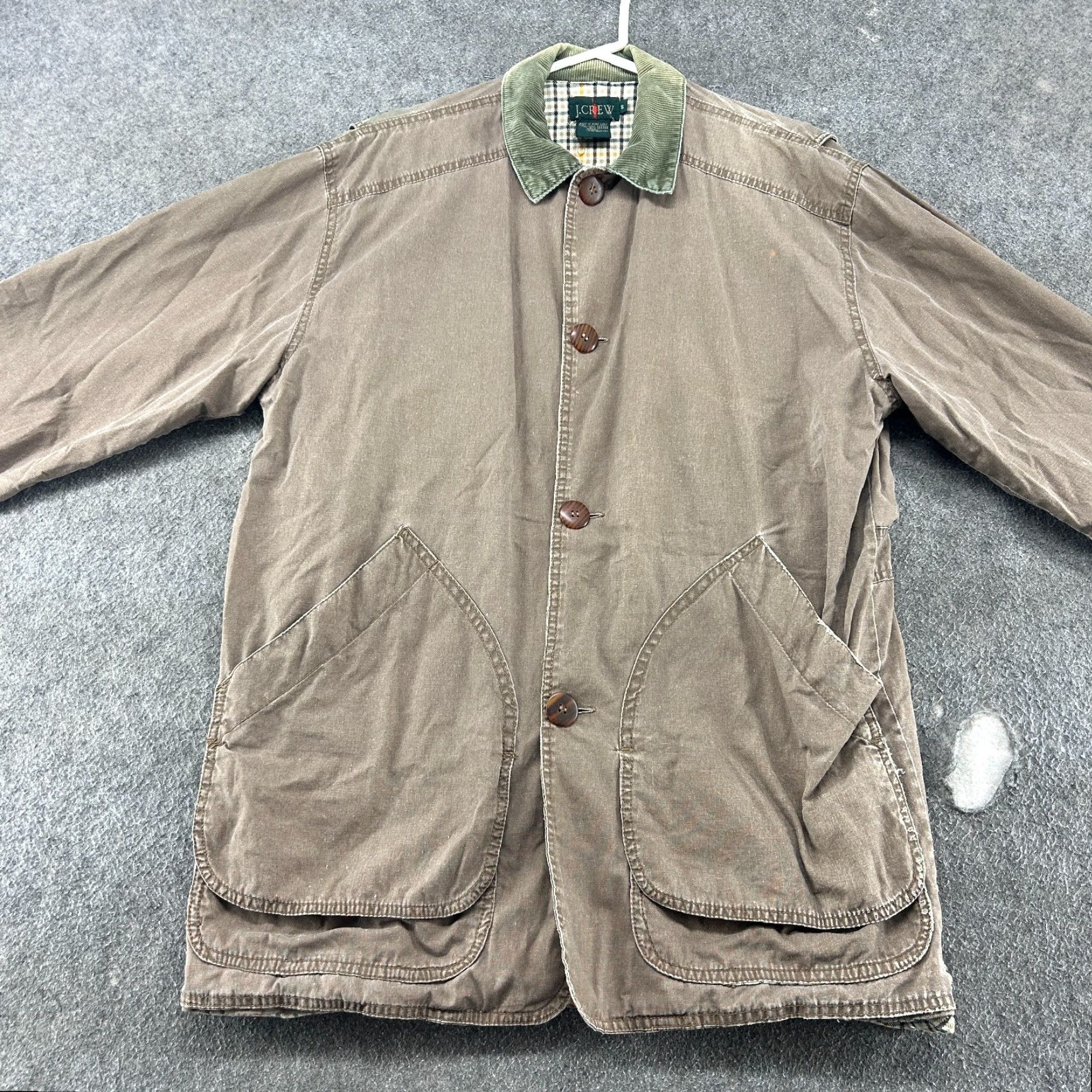 J.Crew VINTAGE J.CREW Coat Jacket Mens Small Brown Chore Barn Canvas Lined Parka 90s Workwear Winter Fall Spring Canvas Cotton Mid-Length Button Size US S / EU 44-46 / 1 - 4 Thumbnail