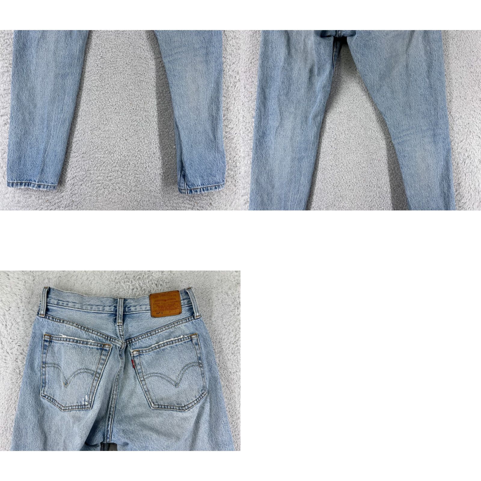 Levi's VINTAGE Levis 501 Jeans Womens 25x28 Blue Denim 501 Skinny Button Fly Distressed Stretch Retro жер Size 42" / US 20 - 11 Thumbnail