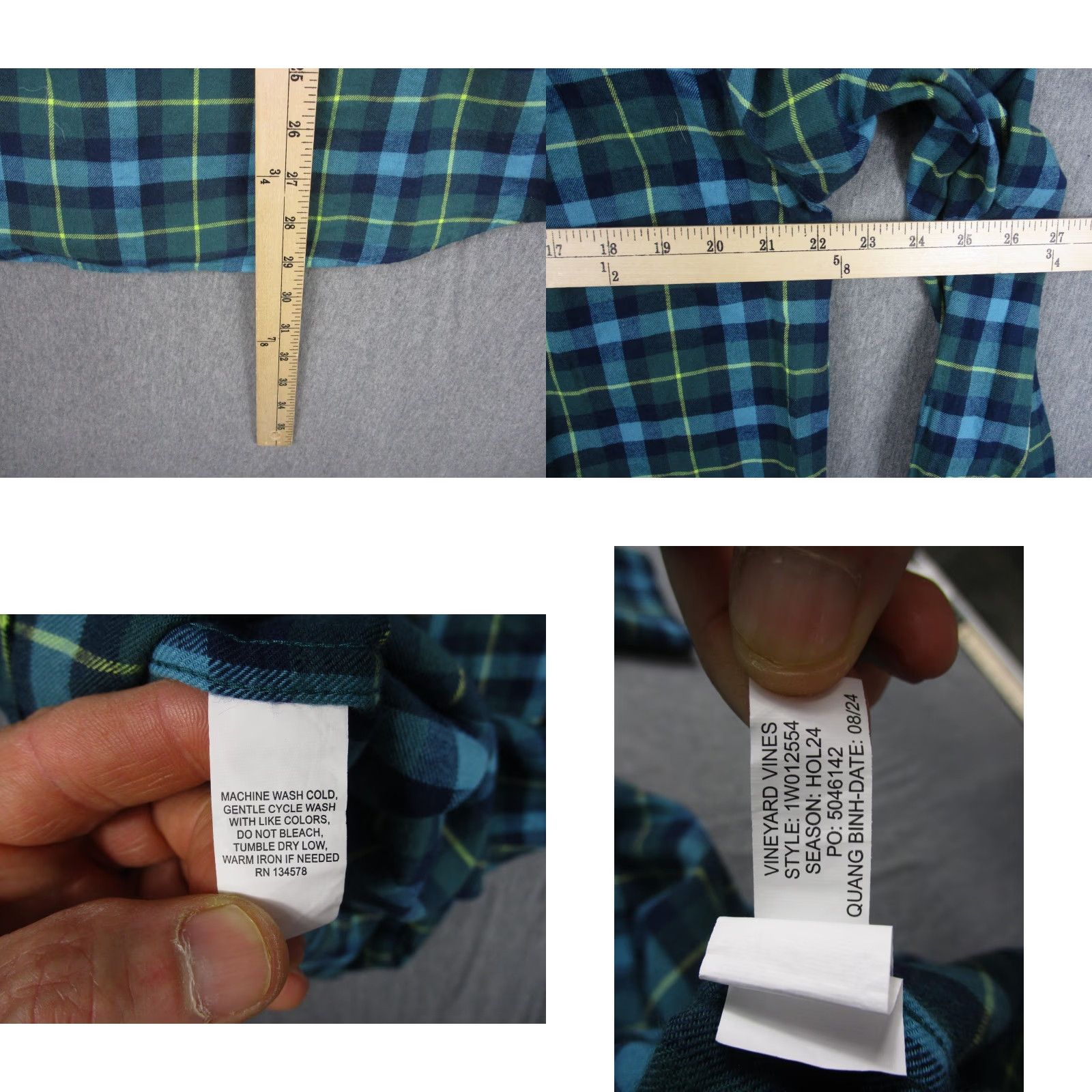 Vineyard Vines Vineyard Vines Classic Fit Whale Shirt Mens M Blue Green Plaid Flannel NWT Size US M / EU 48-50 / 2 - 8 Thumbnail