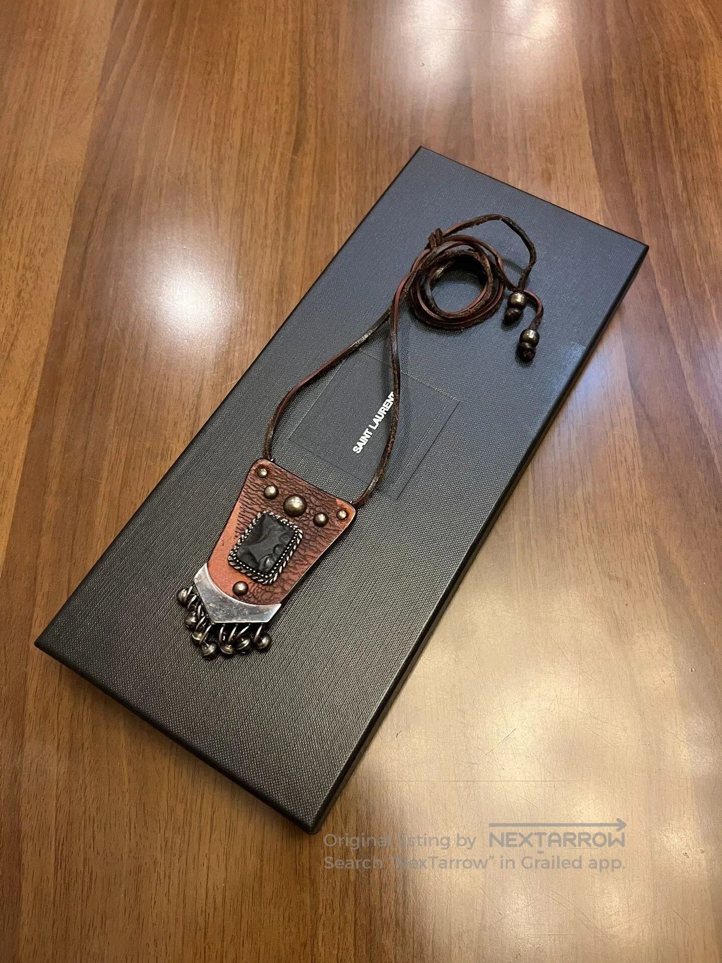 Saint Laurent Paris ysl bohemian style leather pendant necklace. Size ONE SIZE - 1 Thumbnail