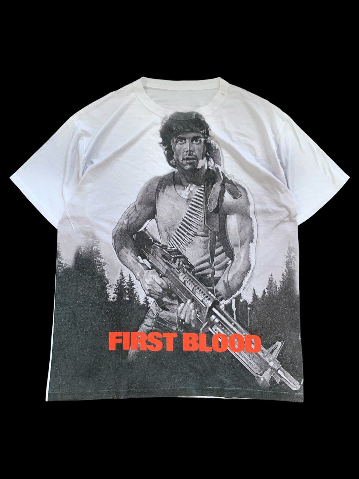 Vintage Rambo " First Blood " Big Print Movie Promo T-Shirt Size US L / EU 52-54 / 3 - 1 Thumbnail