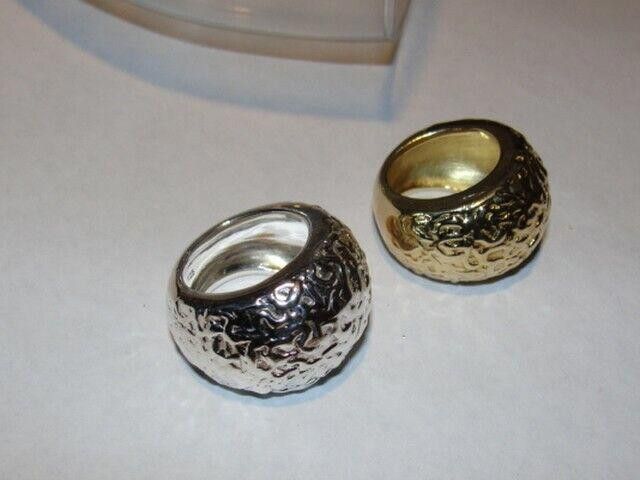 Designer Sterling Silver Dome Textured Cocktail Ring Size ONE SIZE - 4 Thumbnail