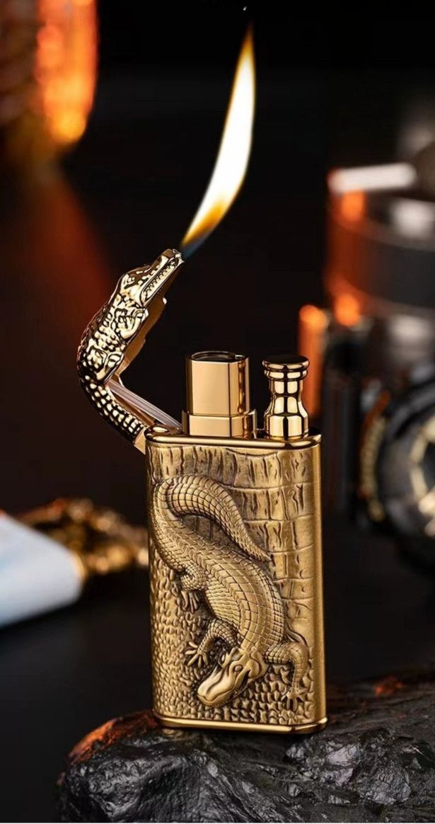Vintage Dragon Crocodile Dual Fire Lighter Size ONE SIZE - 2 Thumbnail