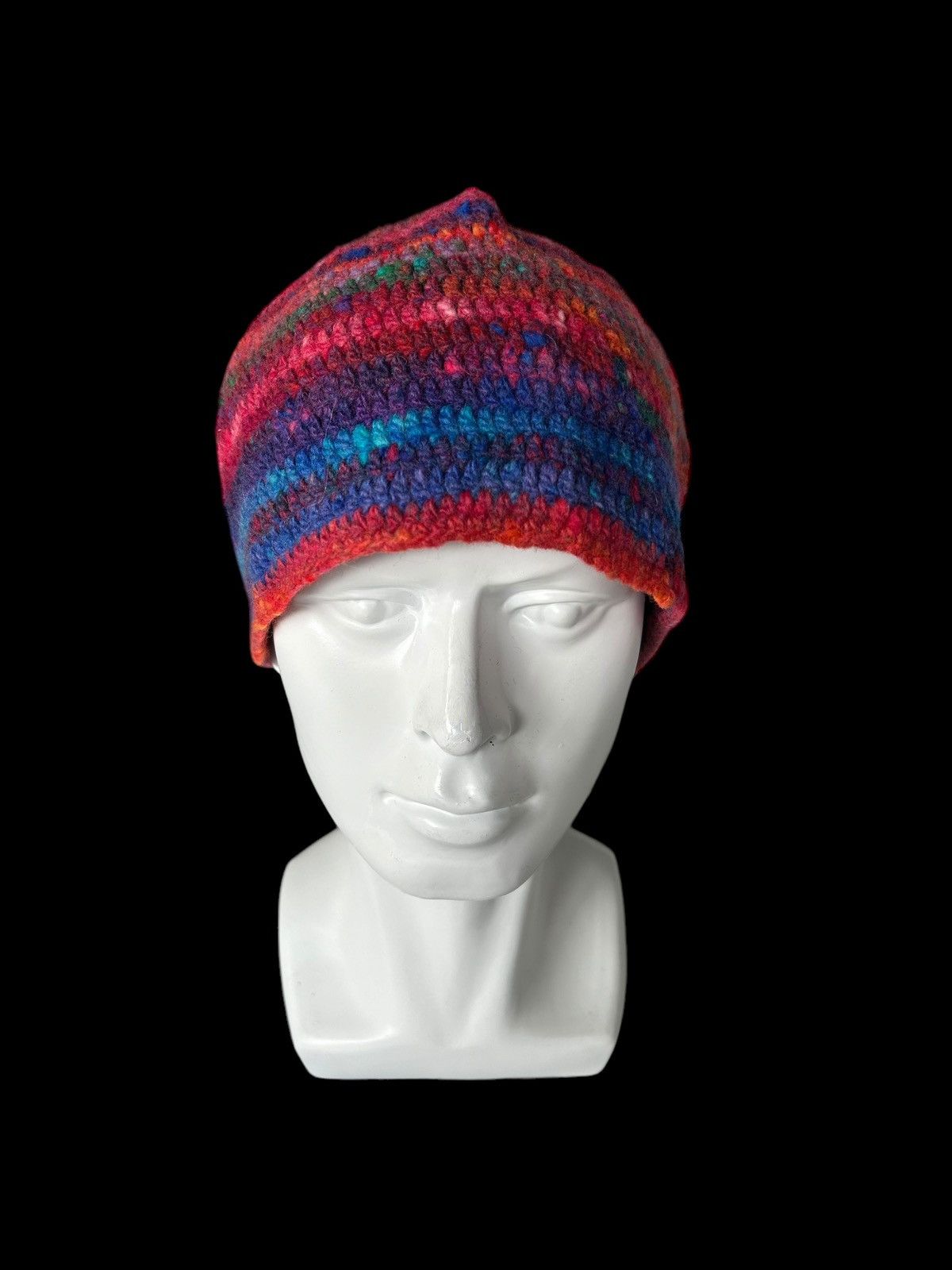 Japanese Brand × Kapital × Vintage Hippies Style Multicolour Crochet Knitted Handmade Beanie Size ONE SIZE - 3 Thumbnail