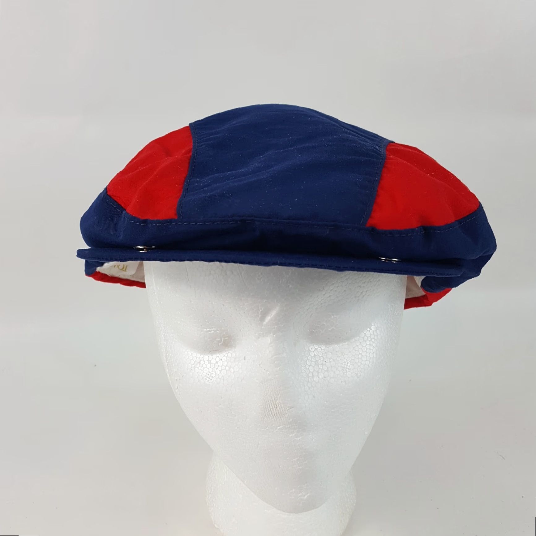 Vintage VINTAGE Town Talk USA Made Striped Newsboy Cap Hat Golf Cabbie Gatsby Preppy Red, One Size, Mens, 80s Size ONE SIZE - 2 Thumbnail