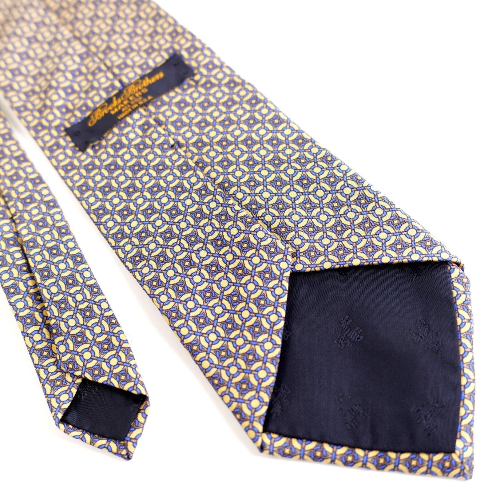 Brooks Brothers Brooks Brothers Makers Yellow Blue Geometric Short Print Sil Size ONE SIZE - 3 Thumbnail