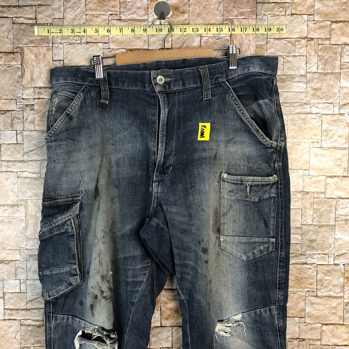 Japanese Brand Japanese Brand Blue Cargo Distressed Denim Pants #A1001 Size US 37 - 4 Thumbnail