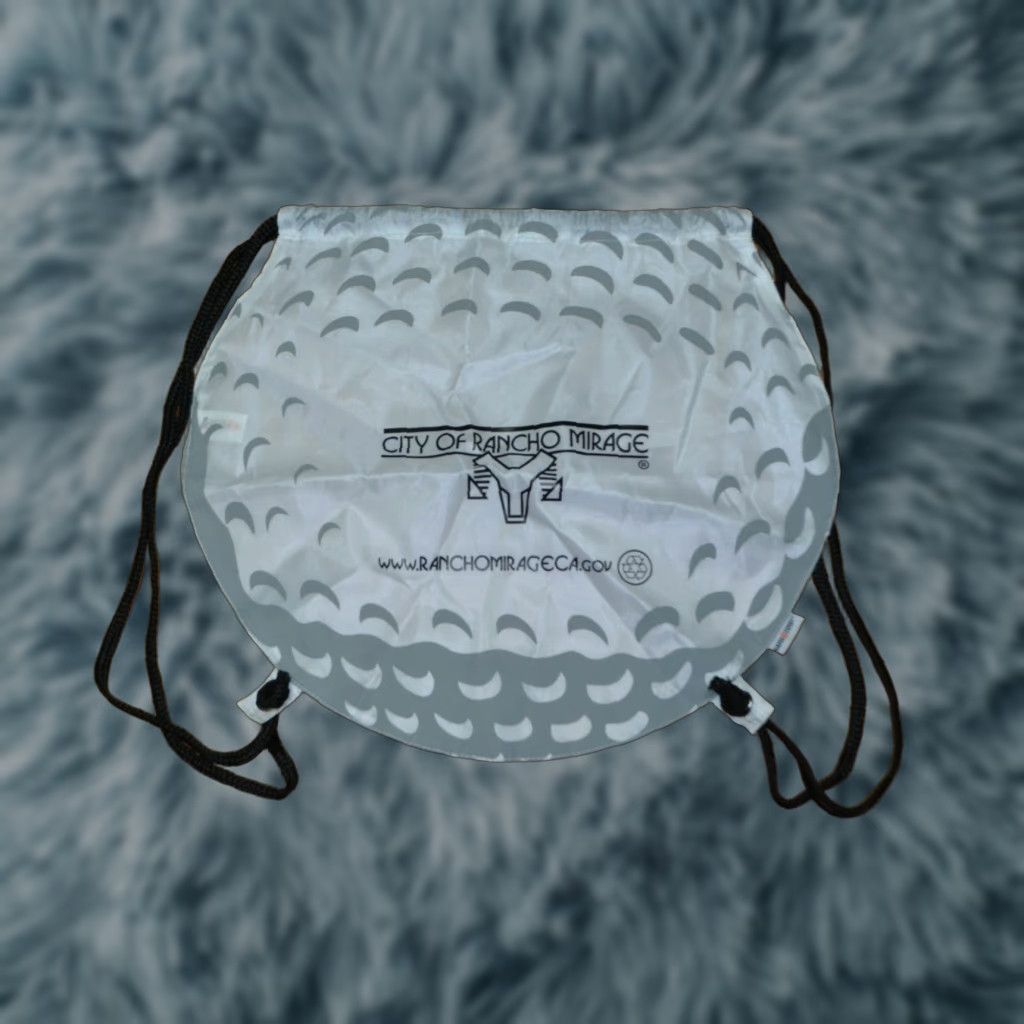 Vintage Game Time Backpack Mens White Drawstring Lightweight Cinch Nylon Polyester Medium City Rancho Mirage Golf Ball Bag Size ONE SIZE - 1 Preview