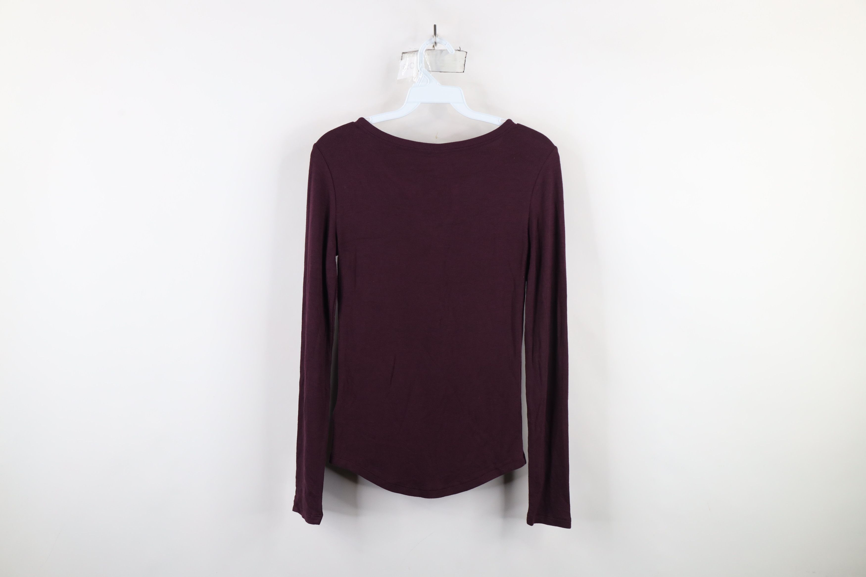 Gap × Vintage Deadstock Vintage Y2K Gap Thermal Ribbed Knit T-Shirt Purple Size XS / US 0-2 / IT 36-38 - 9 Thumbnail