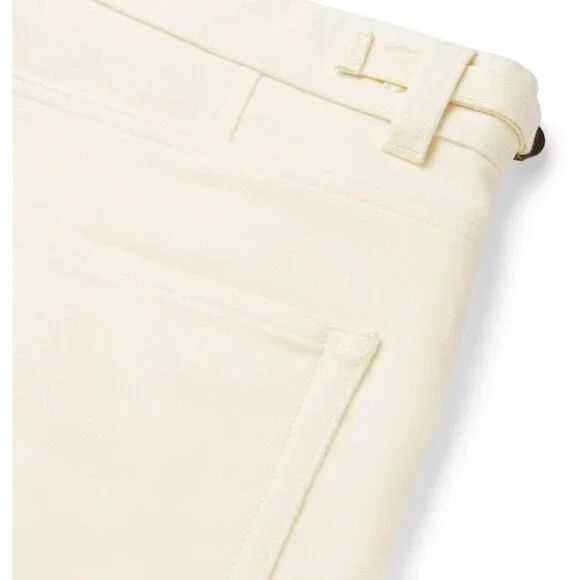 AMI AMI Wide-Leg Brushed-Cotton Trousers Size L Mens Cream Mole Size US 35 - 16 Thumbnail