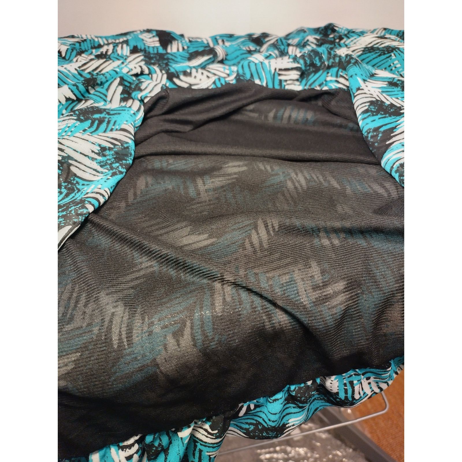 Covington Covington Women 3/4 Sleeve Top Blouse Scoop Neck Blue Black Size XXL / US 16-18 / IT 52-54 - 10 Thumbnail