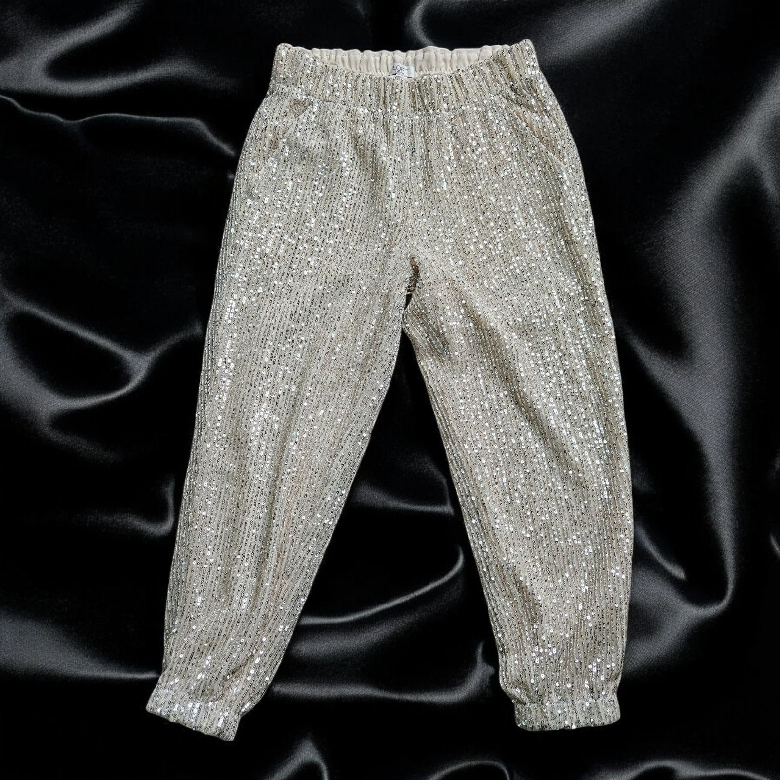 Loft Loft Petites XS Sequin Jogger Pants Gold Sparkly Elastic Wai Size 26" / US 2 / IT 38 - 2 Thumbnail