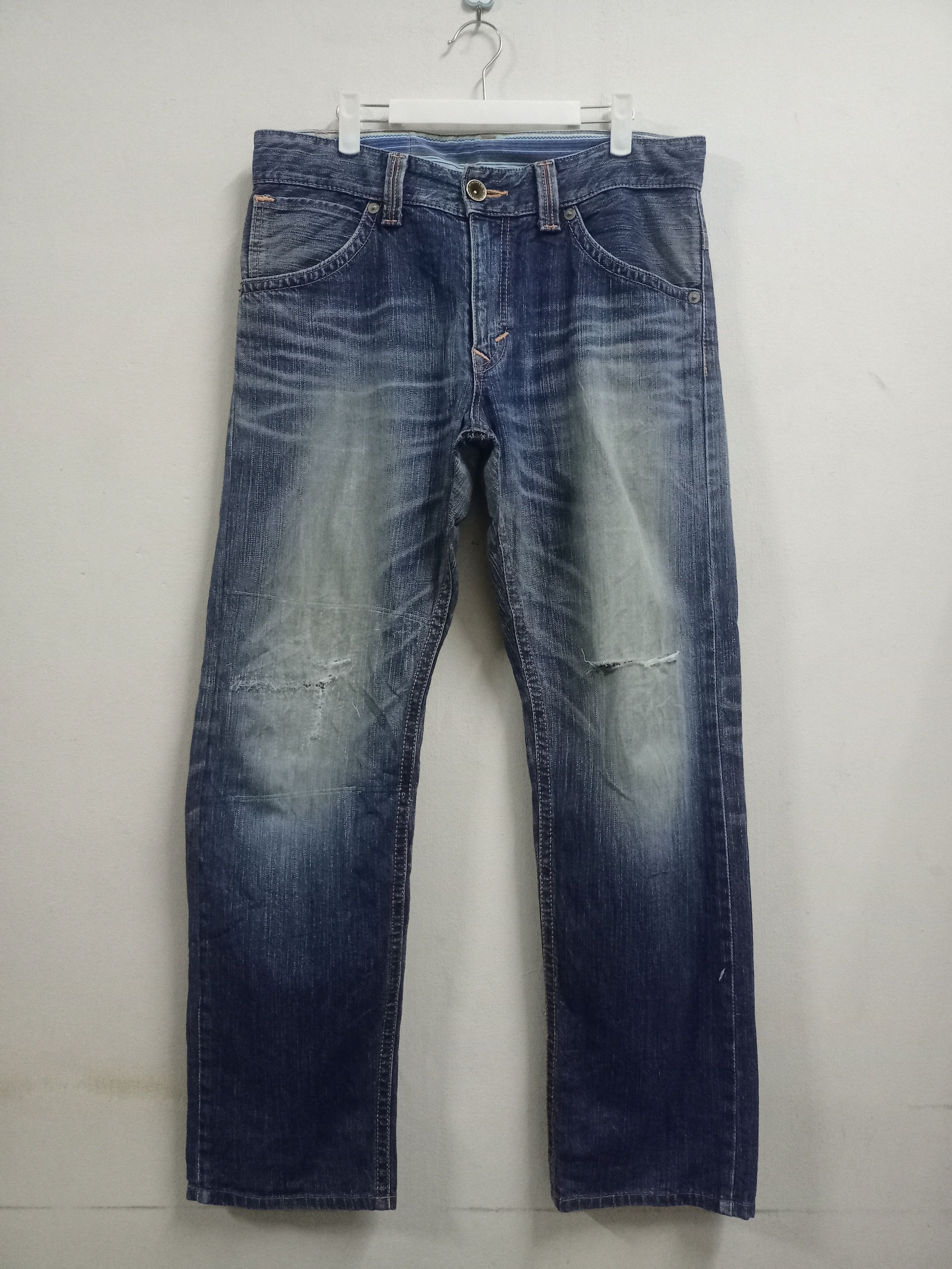 Edwin Exclusive Vintage Edwin XV Mud Wash Distressed Baggy Jeans Size US 34 / EU 50 - 2 Thumbnail