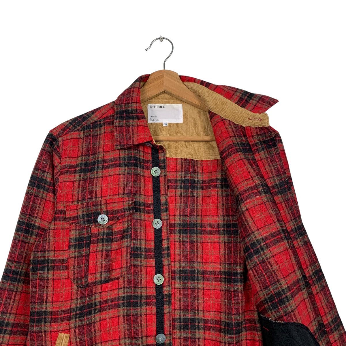 Japanese Brand INHERIT Herritage & Modernity Red Checked Flannel #1625-C72 Size US S / EU 44-46 / 1 - 9 Thumbnail