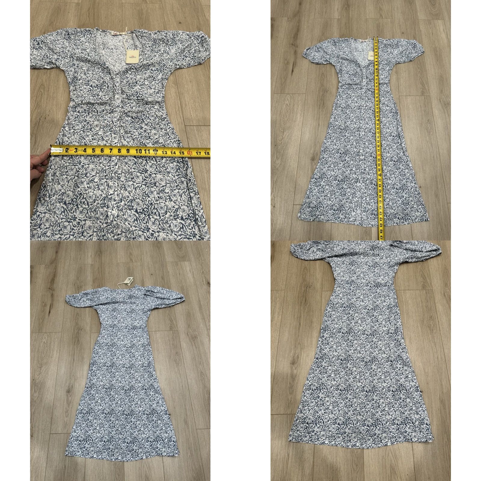 Faherty NWT Faherty Maxi Dress S Floral V-Neck Button Front Puff Sleeve Sm Multicolor Beach Bohemian Resort Spring Summer Womens Size S / US 4 / IT 40 - 8 Thumbnail
