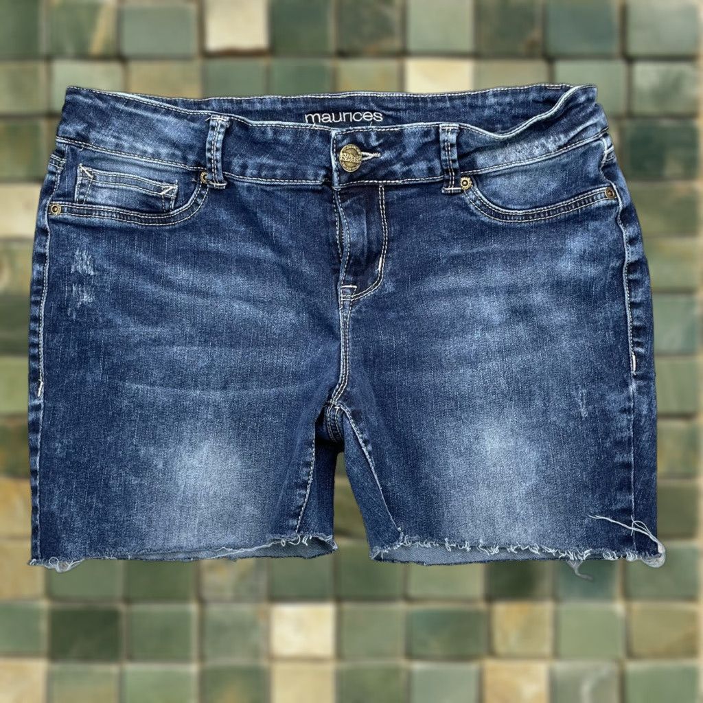Vintage Maurice Jean Shorts Women Large Raw Cut Off Y2K Retro 90's American Preppy Rodeo Denim Size 36" / US 14 / IT 50 - 1 Thumbnail
