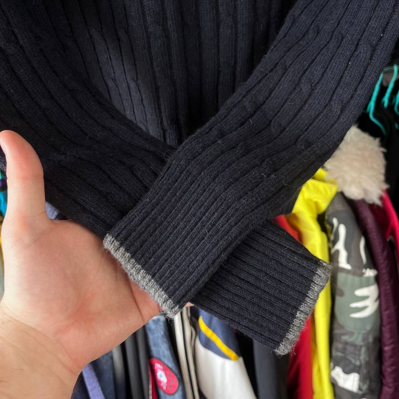 La Martina La Martina Blue Wool Cable Knit V-Neck Sweater Pullover Size M / US 6-8 / IT 42-44 - 4 Thumbnail