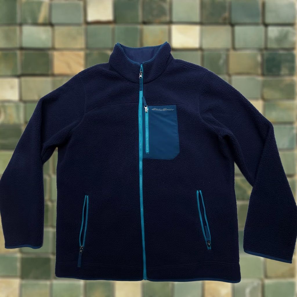 Eddie Bauer Eddie Bauer Full Zip Fleece Jacket Mens XL Tall Blue Outdoor Camping Bomber Jacket Size US XL / EU 56 / 4 - 1 Thumbnail