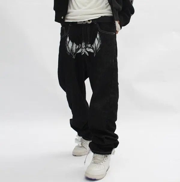 Japanese Brand × Jean Black face print washed straight jeans Size US 32 / EU 48 - 4 Thumbnail