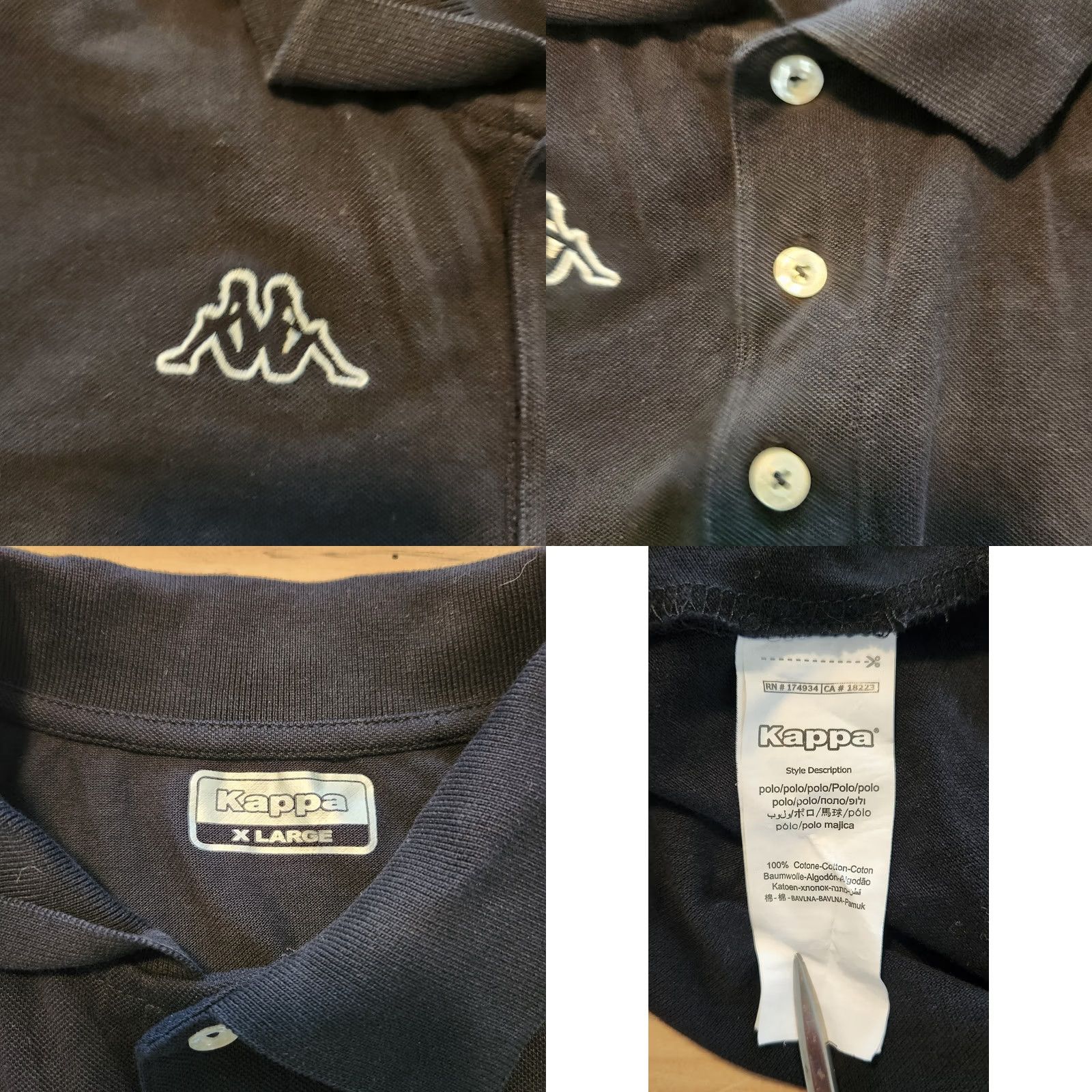 Kappa VINTAGE Kappa Polo Shirt Black Embroidered Logo Short Sleeve Mens XL Polo Size US XL / EU 56 / 4 - 8 Thumbnail