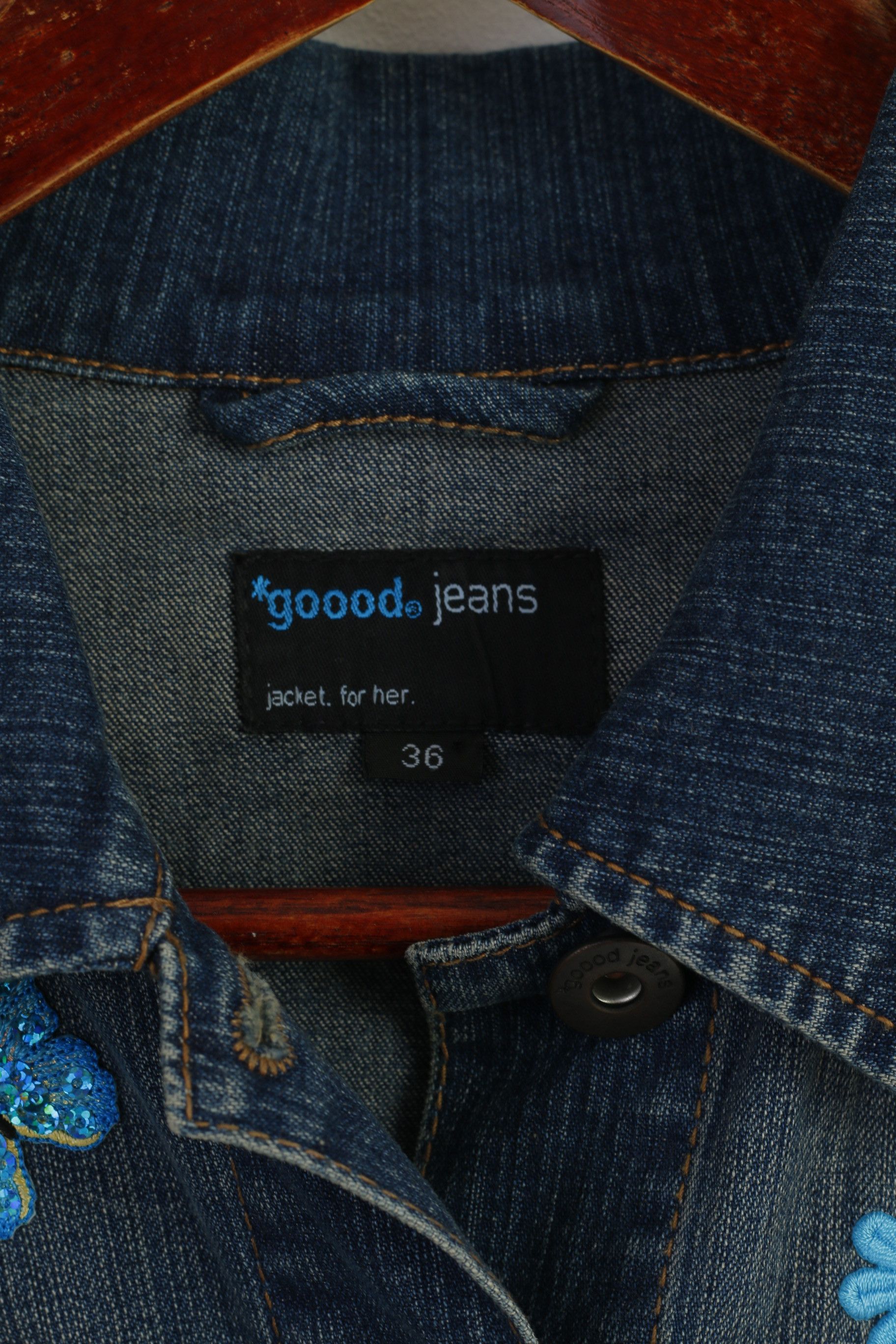 Vintage Goood Jeans Women 36 XS Jacket Blue Denim 7758 Size XS / US 0-2 / IT 36-38 - 4 Thumbnail