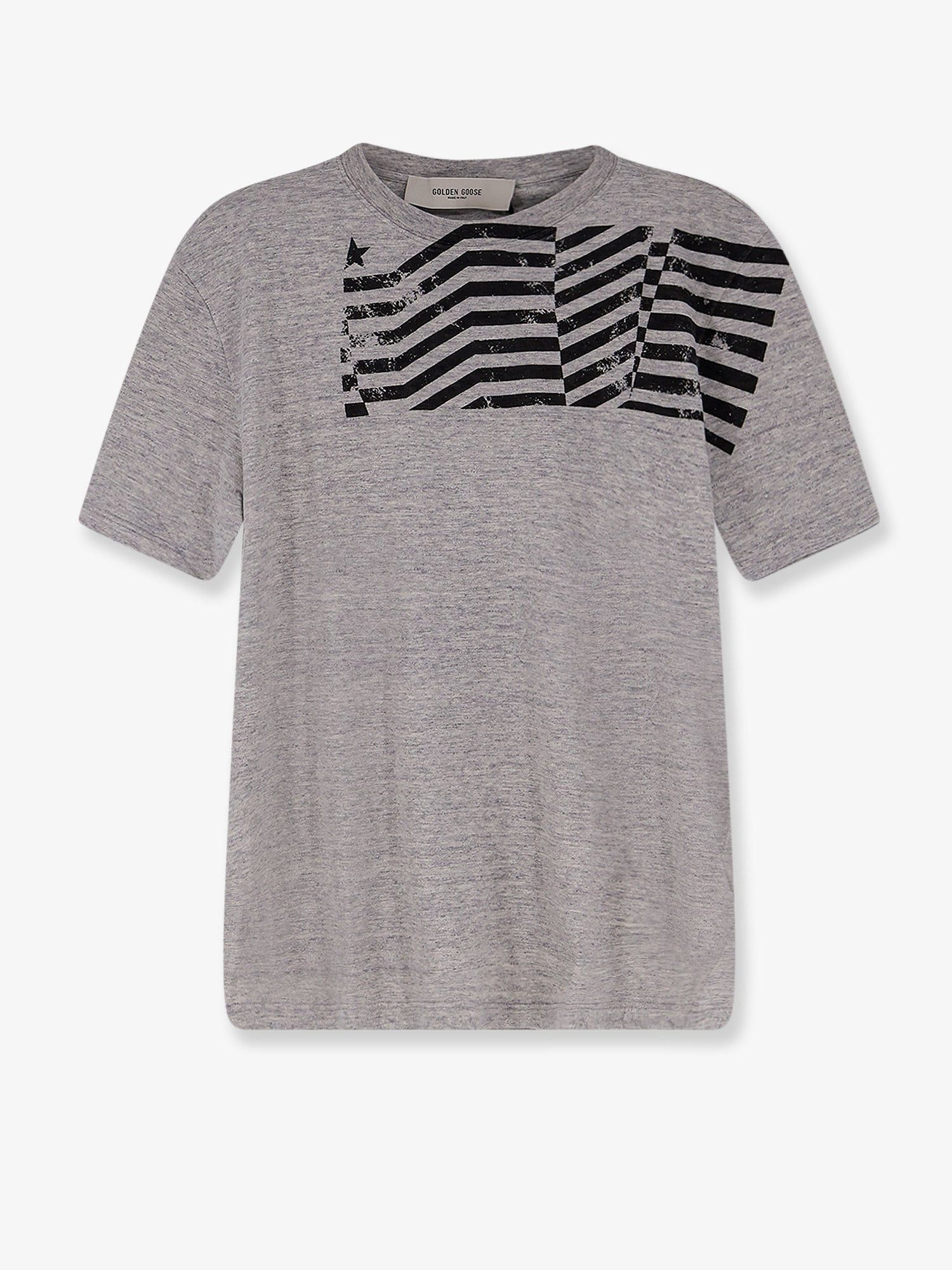 Cotton T-Shirt With Flag Print On The Front
