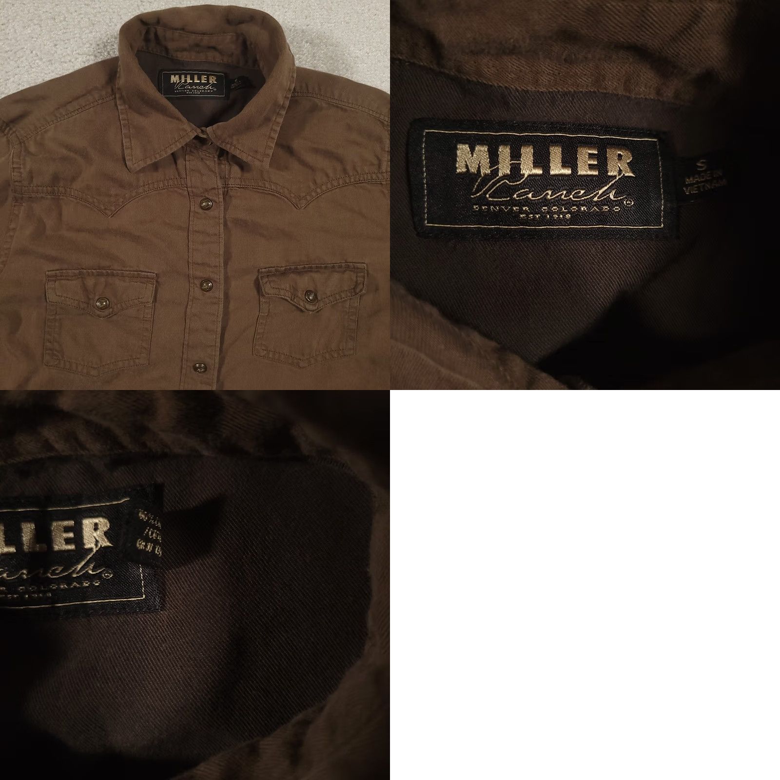 Vintage Miller Ranch Shirt Western Cowboy Pearl Snap Womens Small Brown Shirt Size S / US 4 / IT 40 - 8 Thumbnail