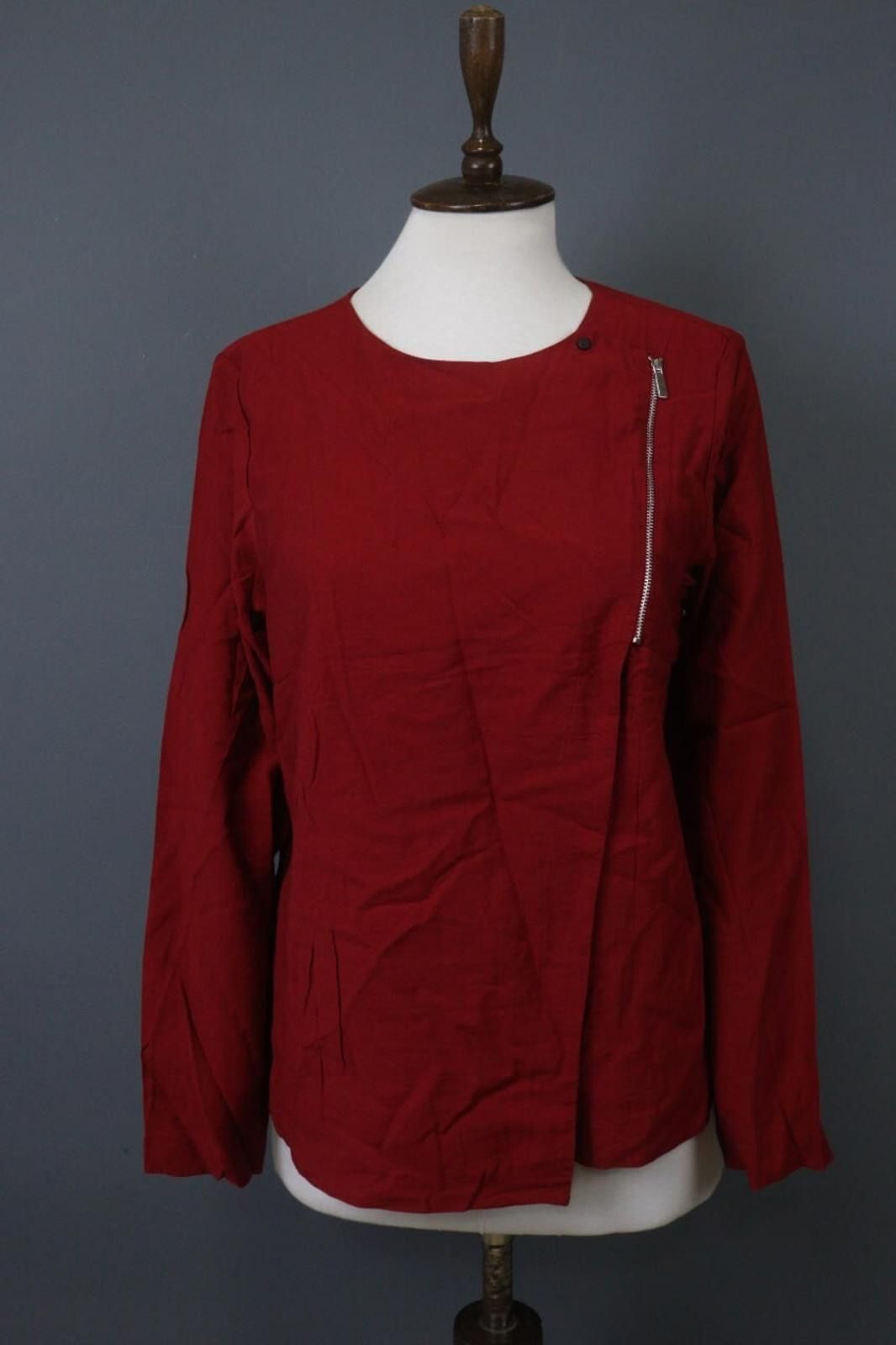 Designer Cop Copine Red Viscose Round Front Wrap Subra Top Size 42 Size M / US 6-8 / IT 42-44 - 1 Thumbnail